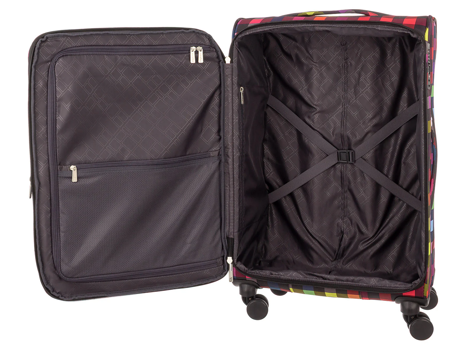 Franky 4er Koffer SET Gr. L/M/S Beutycase Reisegepäck T27-F Spinner mit Dehnfalte multicolor/black - Image 7