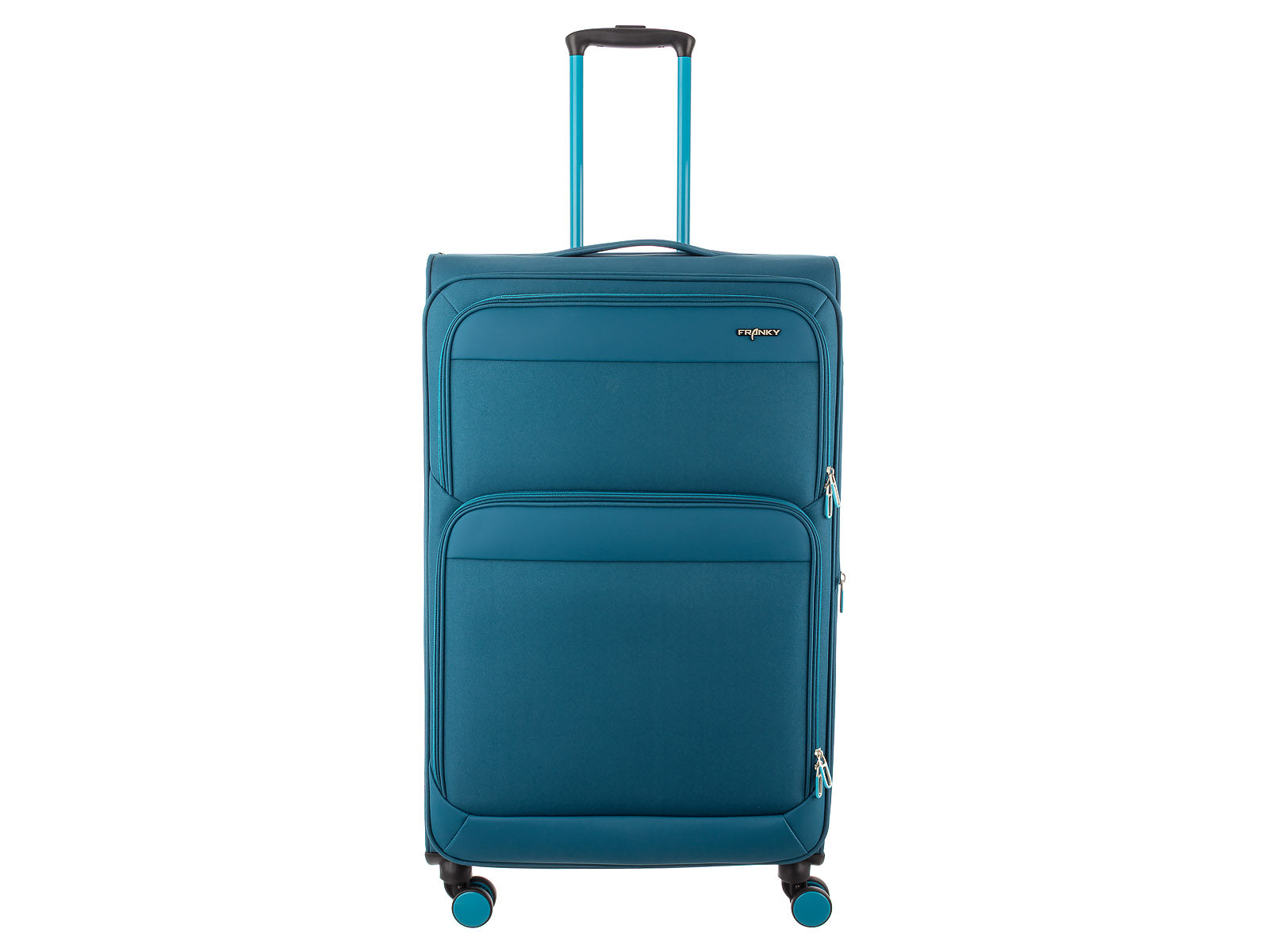 Franky Koffer Gr. L Reisegepäck T27-F Spinner 75er mit Dehnfalte teal/turquise