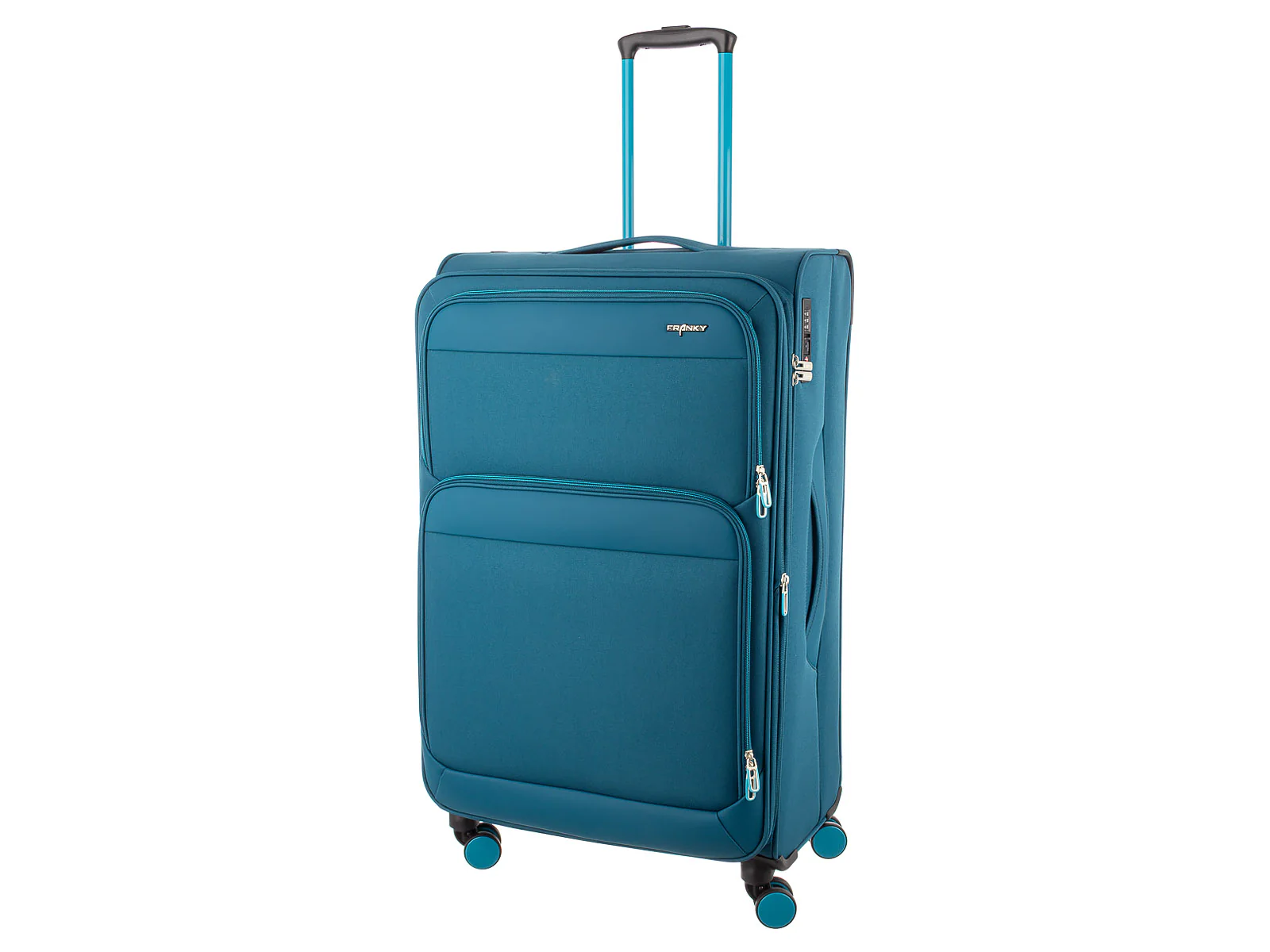 Franky Koffer Gr. L Reisegepäck T27-F Spinner 75er mit Dehnfalte teal/turquise - Image 3