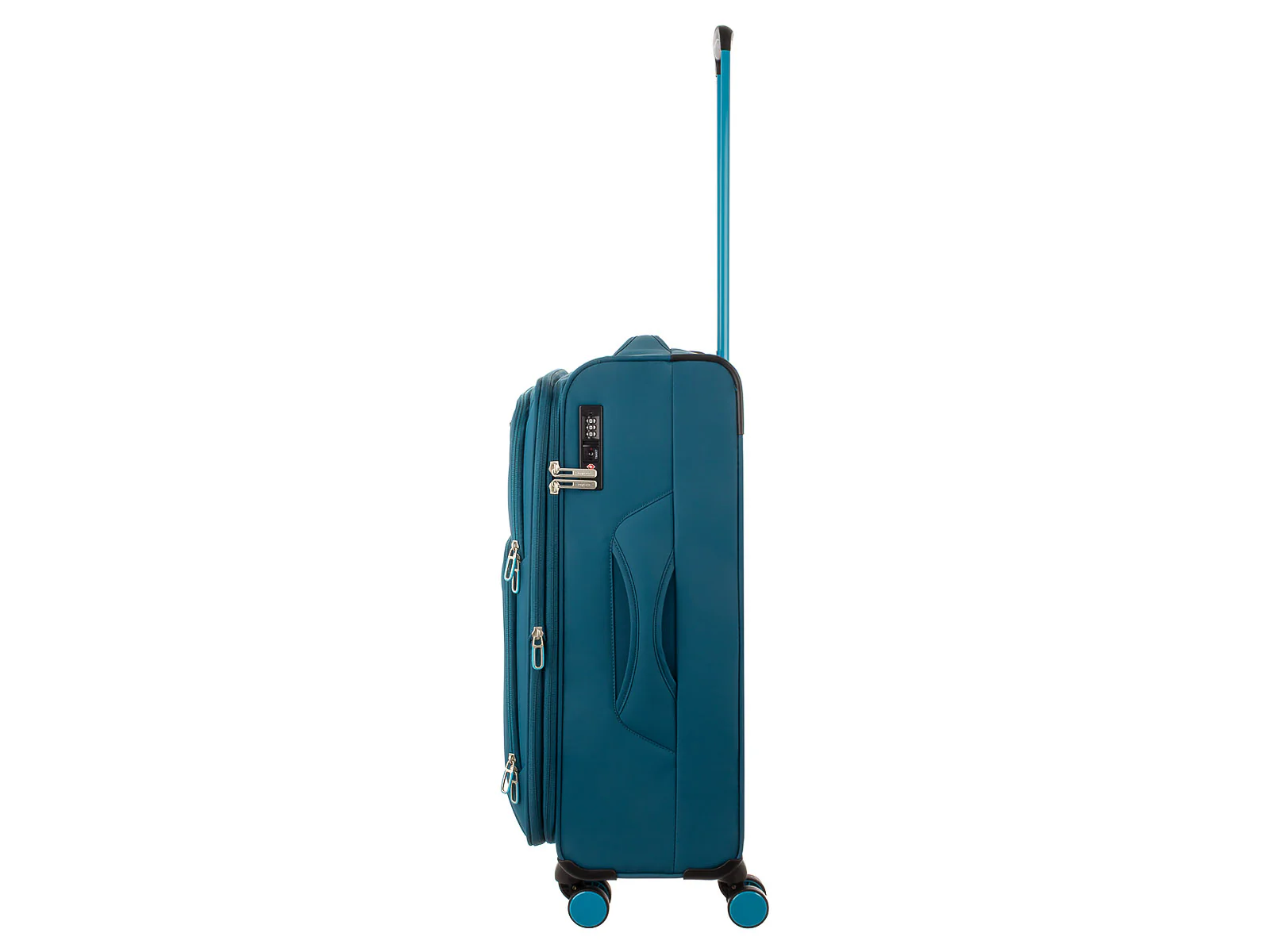 Franky Koffer Gr. M Reisegepäck T27-B Spinner 65er mit Dehnfalte black/green - Image 14
