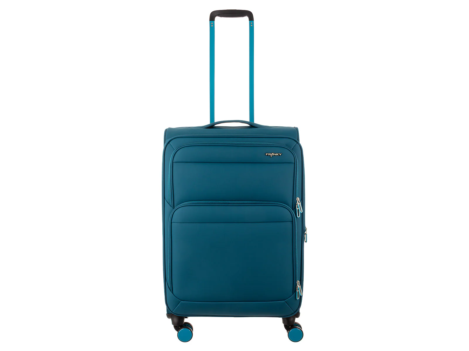 Franky Koffer Gr. M Reisegepäck T27-B Spinner 65er mit Dehnfalte black/green - Image 2
