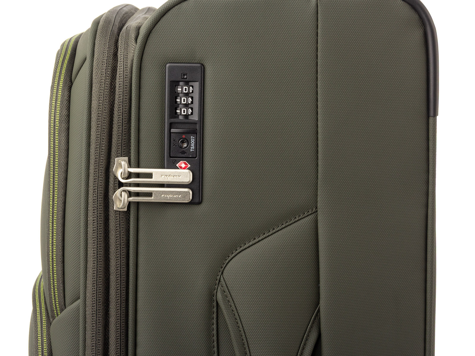Franky Koffer Gr. M Reisegepäck T27-B Spinner 65er mit Dehnfalte black/green - Image 35