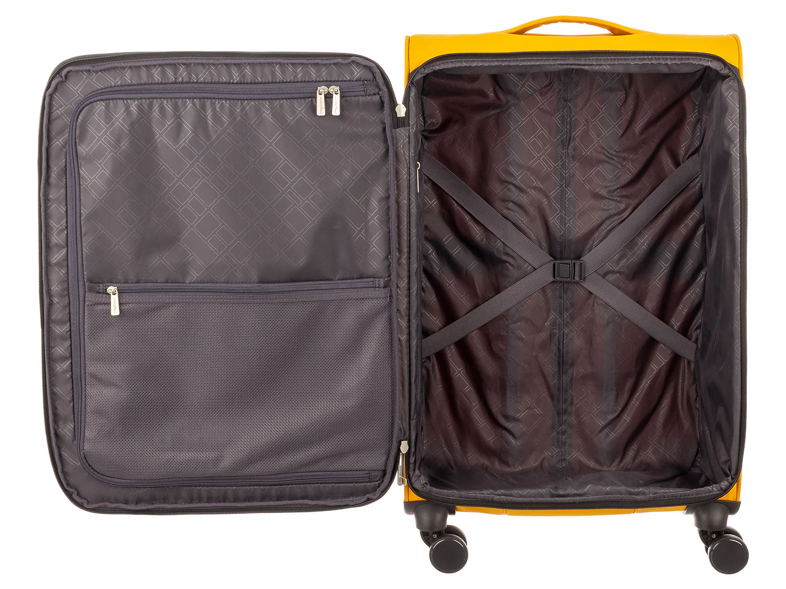 Franky Koffer Gr. S Reisegepäck T27-B Spinner 55er mit Dehnfalte darkyellow/black - Image 9