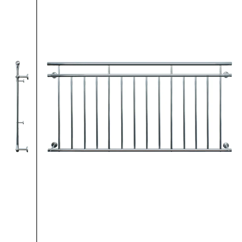 Französischer Balkon glänzend 184x90 cm mit 14 Füllstäben aus Edelstahl - Image 2