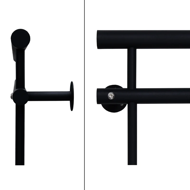 Französischer Balkon Schwarz 184x90cm mit 14 Füllstäben aus pulverbeschichtetem Stahl - Image 3