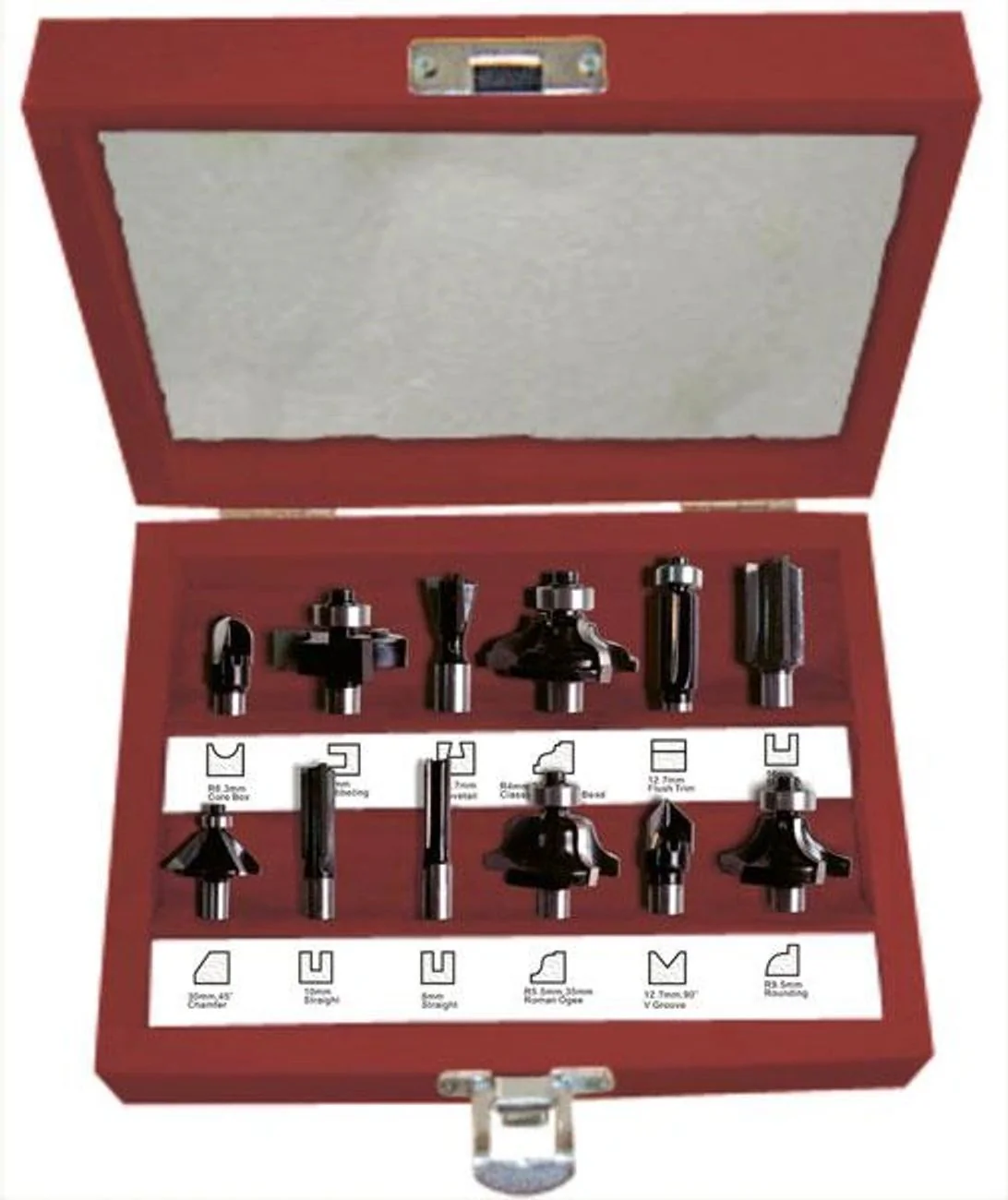 Fräser Satz mit 3 Schneidflächen, 12-teilig, 42 mm Schaftlänge - Image 3