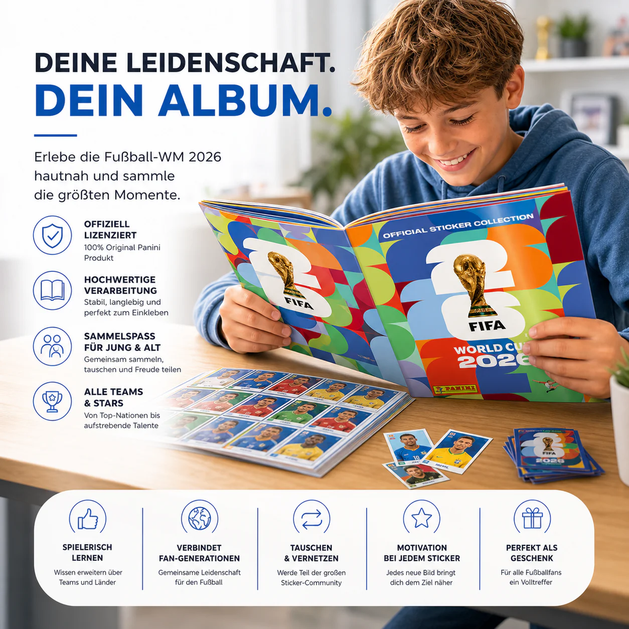 Fußball WM 2026 Sammelalbum Set – Spielplan & Panini Stickeralbum Weltmeisterschaft (Sammelalbum) - Image 2