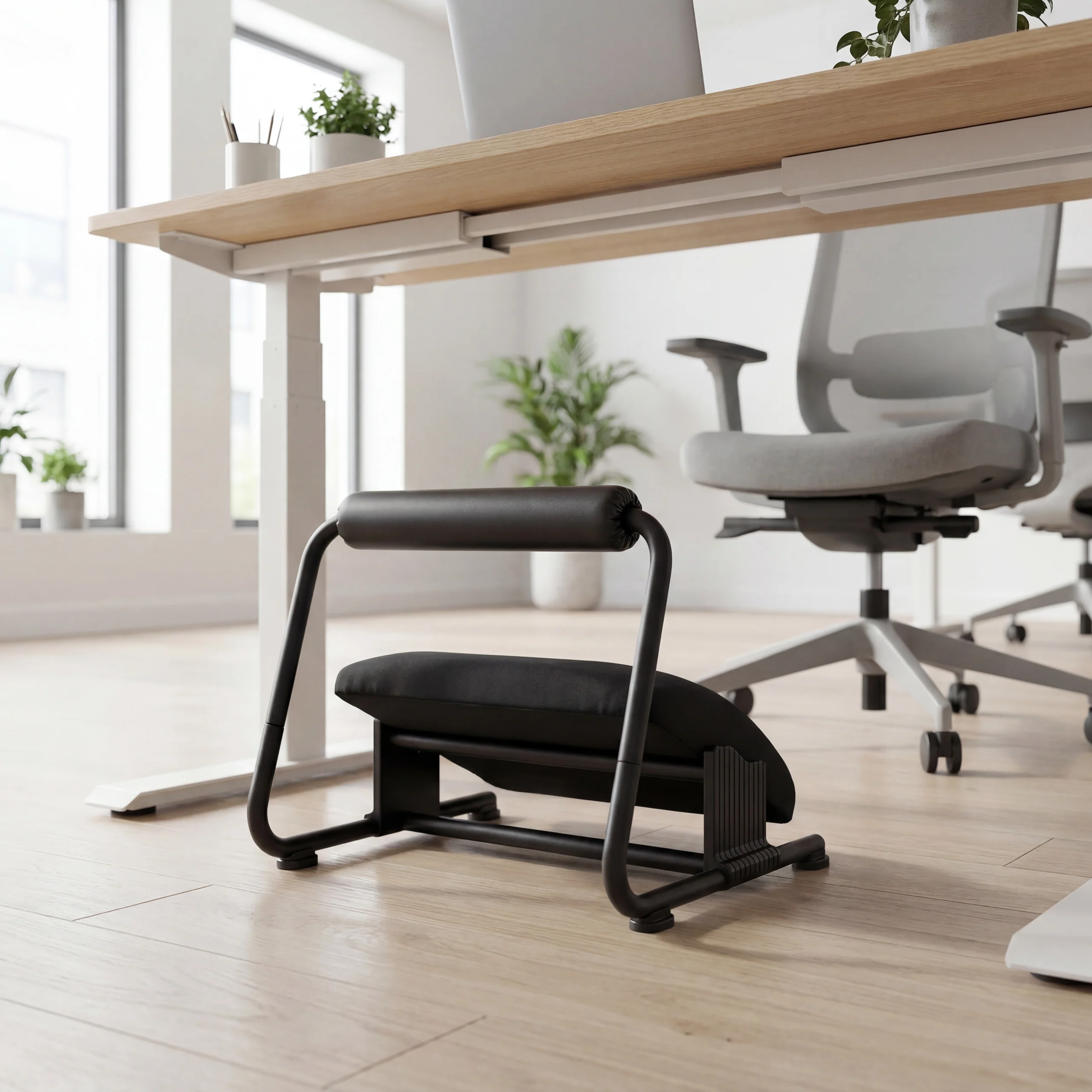 Fußstütze / Fußablage Podi Velvet mit Beinablage Samt / PU schwarz hjh OFFICE - Image 7