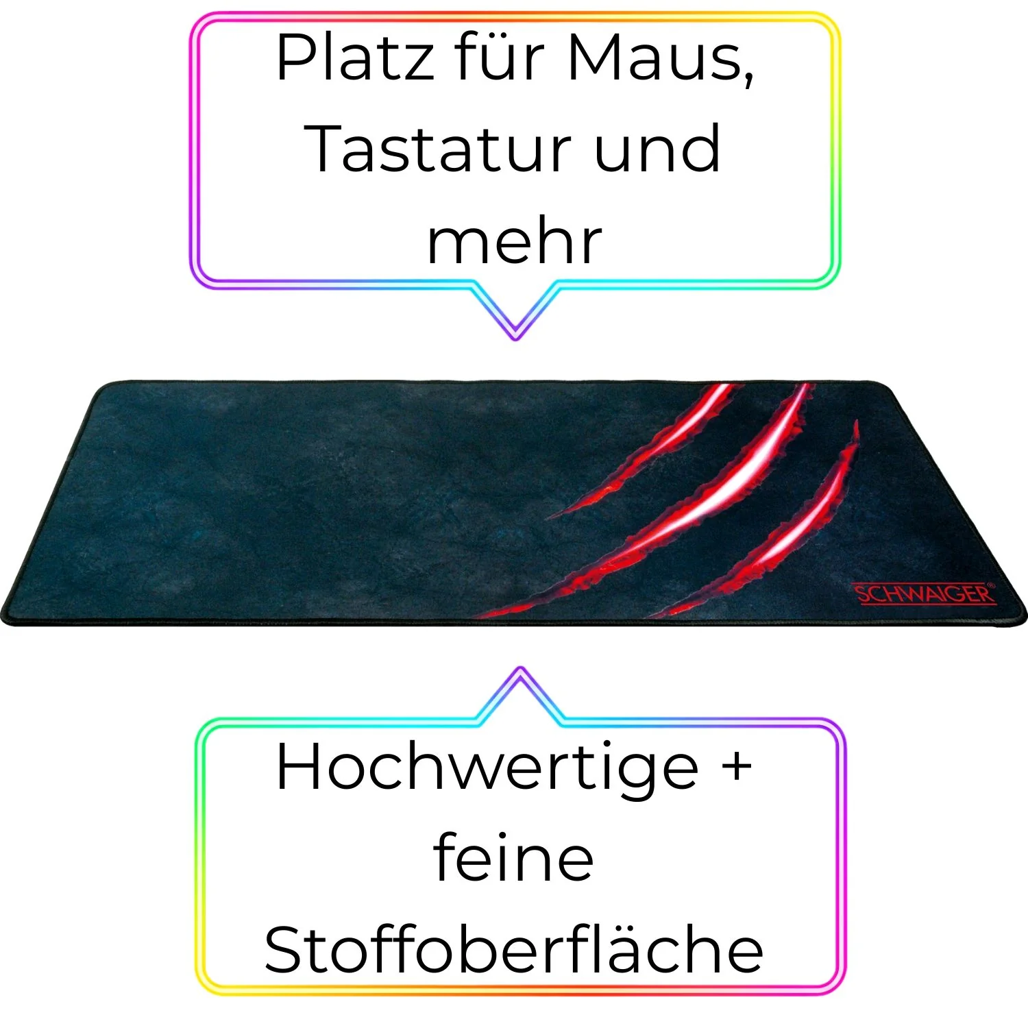 Gaming Deskpad Mauspad XXL Stoff 750x300mm - Image 3