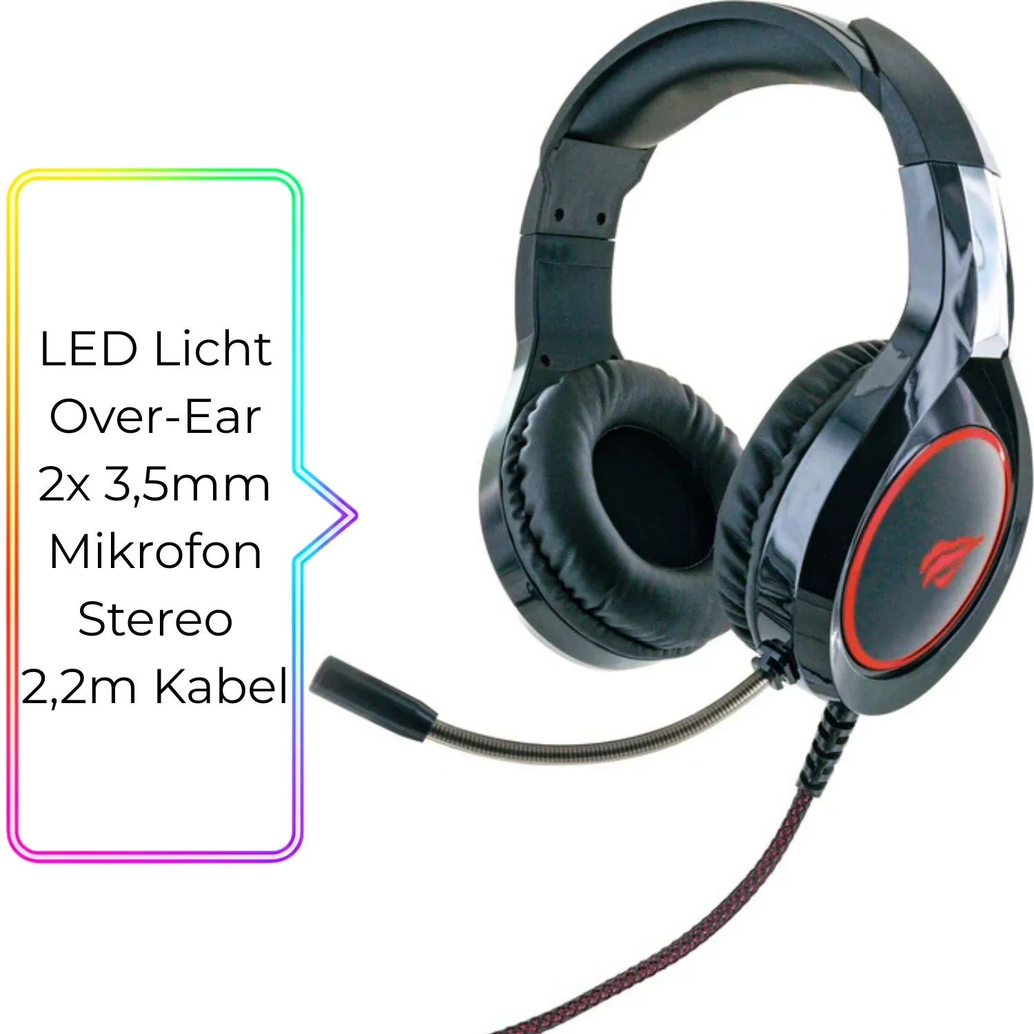 Gaming Headset Stereo 2x 3,5mm Beleuchtet - Image 3