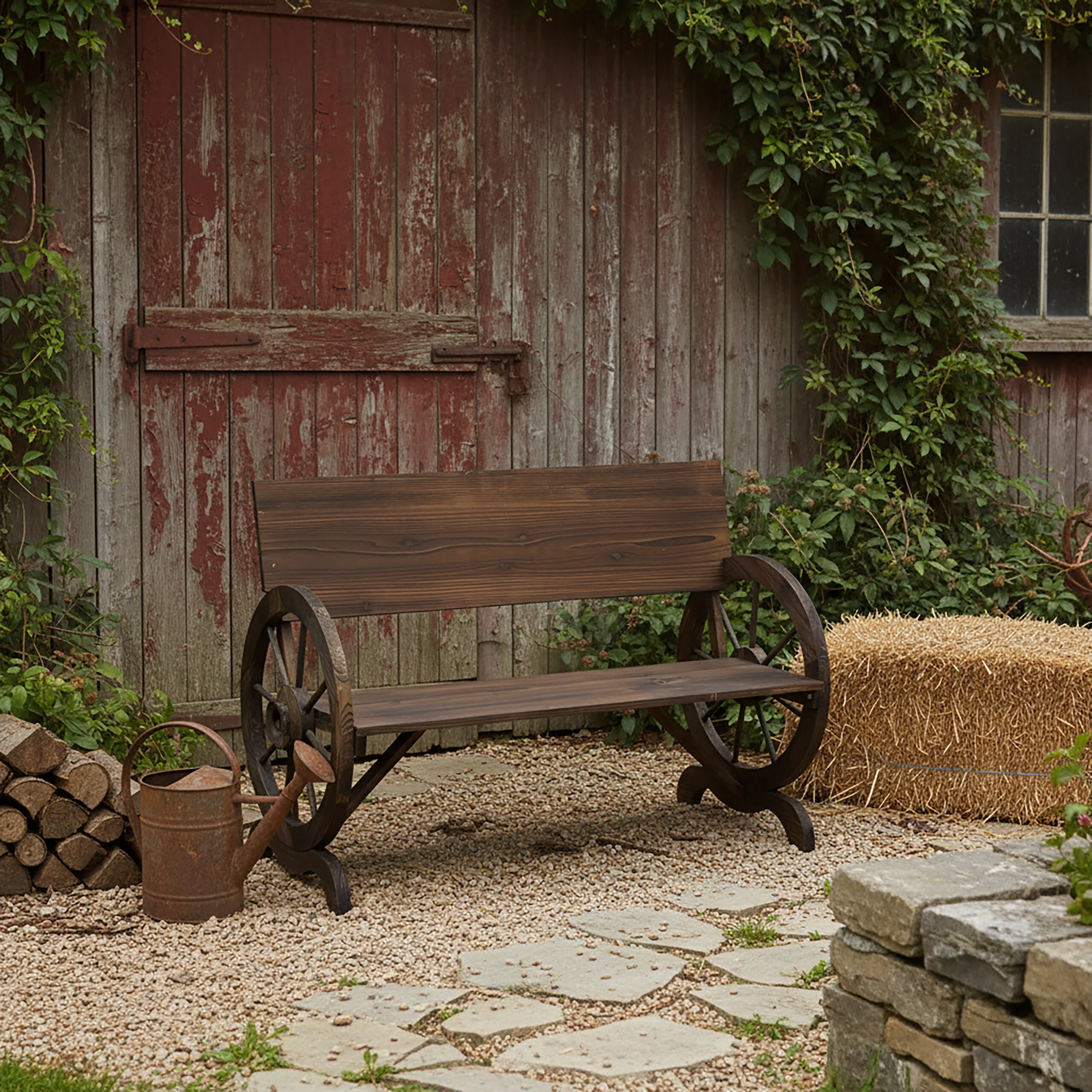 Gartenbank Wagenrad 2-Sitzer - Image 3