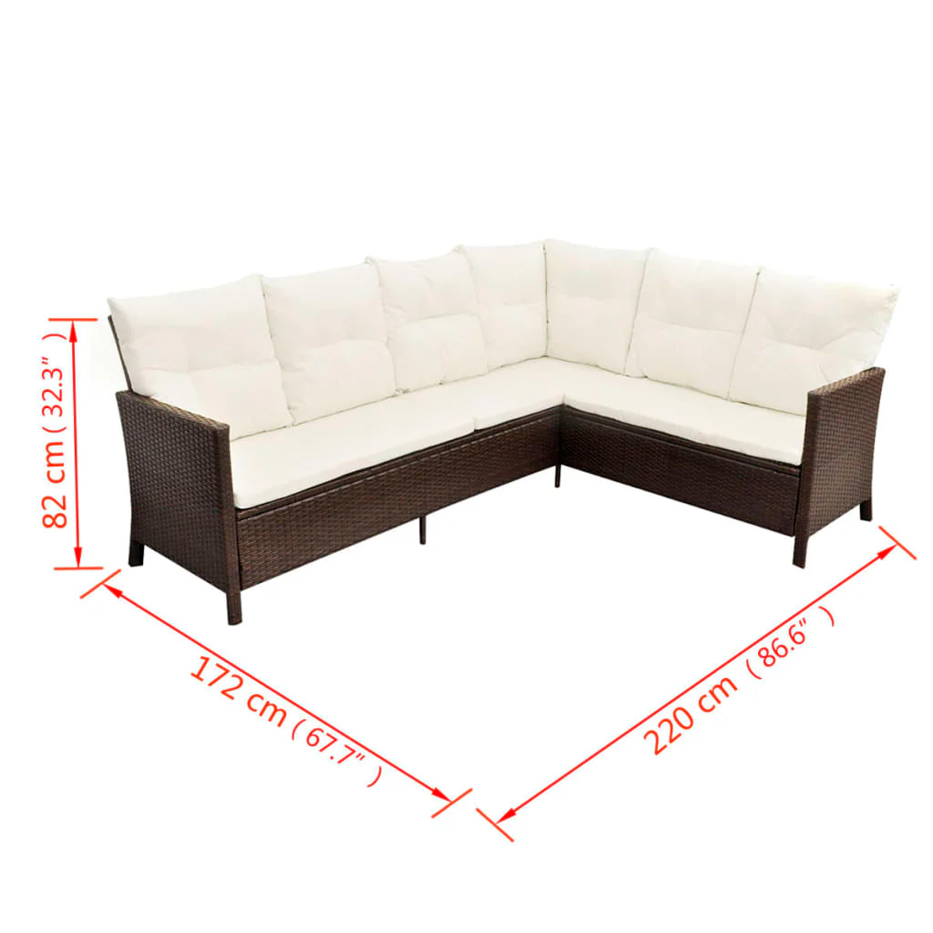 Gartenlounge Anna mit Auflagen in Braun und Cremeweiß von Atiaro - Image 4
