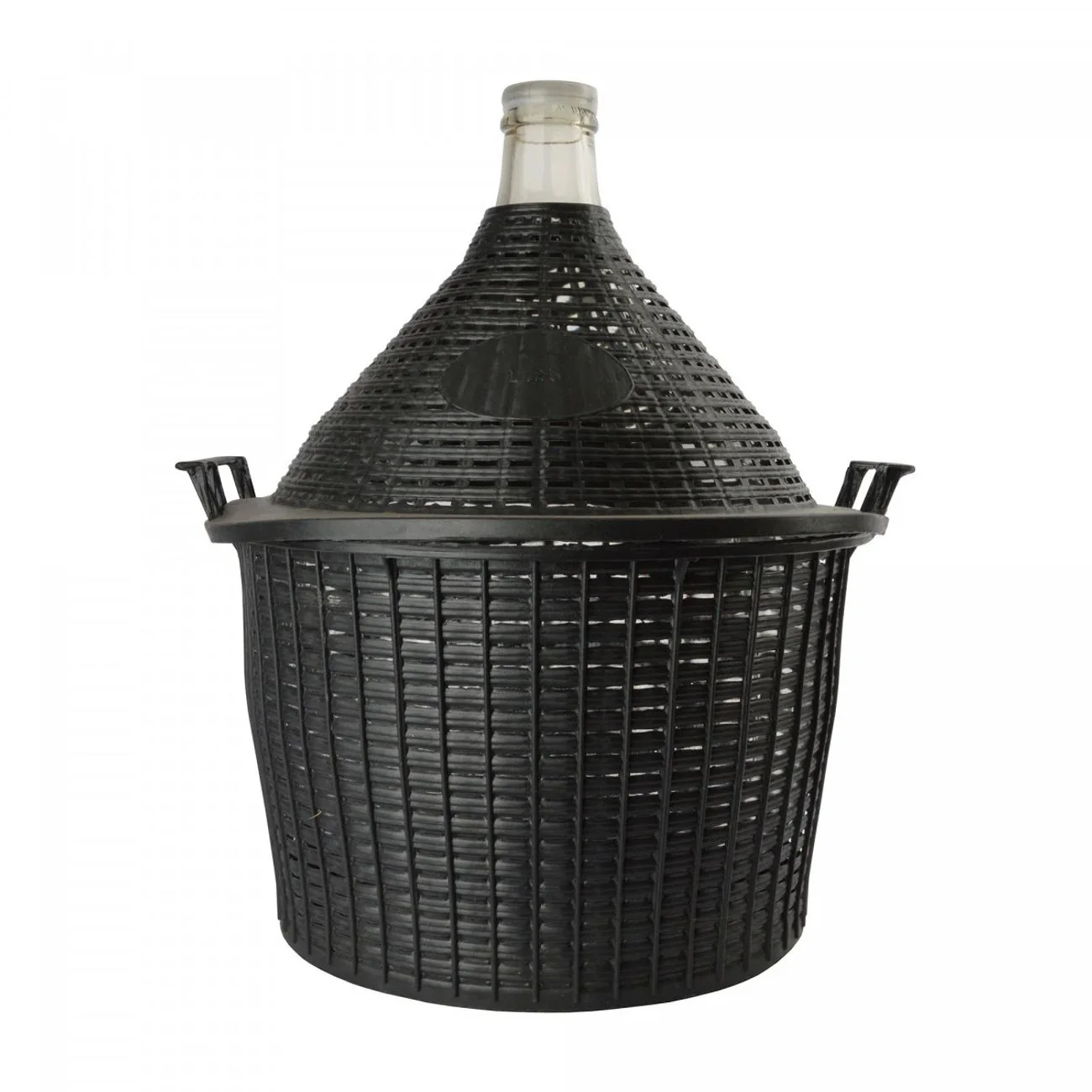 Glasballon Dame Jeanne 25L mit Weidenkorb & Stopfen für Wein & Bier