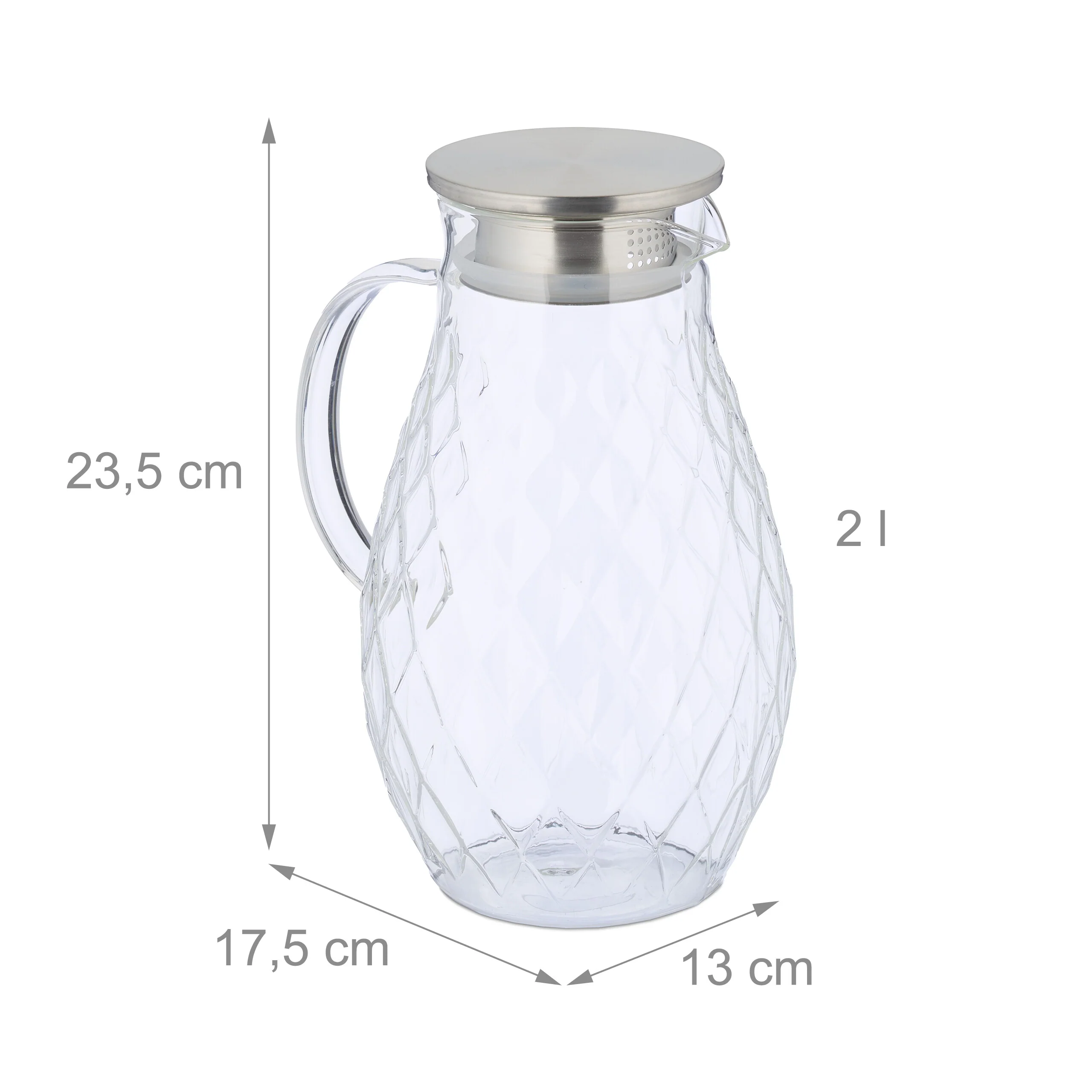 Glaskaraffe mit Deckel 2 Liter - Image 4