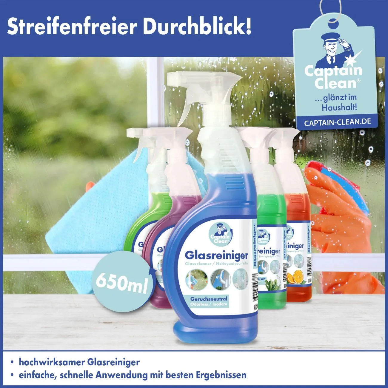 Glasreiniger streifenfrei für Fenster, Spiegel & Glas – 650 ml - Image 5