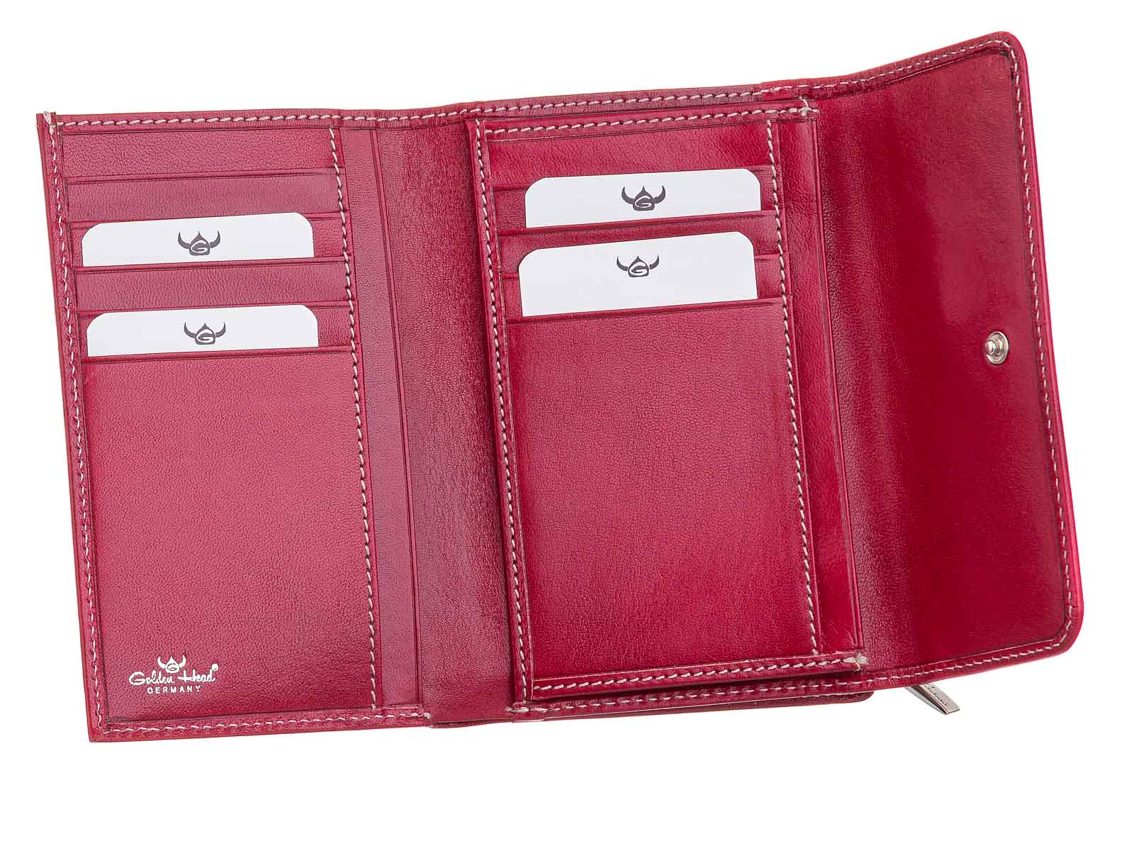 Golden Head Venezia Reißverschlussbörse Ladies purse wallet Geldbörse Damen Dunkelgrün - Image 12