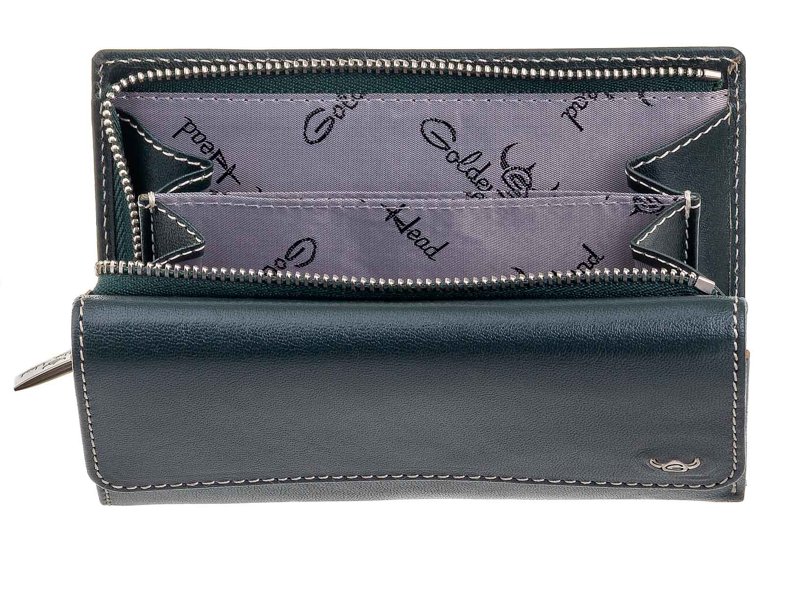 Golden Head Venezia Reißverschlussbörse Ladies purse wallet Geldbörse Damen Dunkelgrün - Image 6