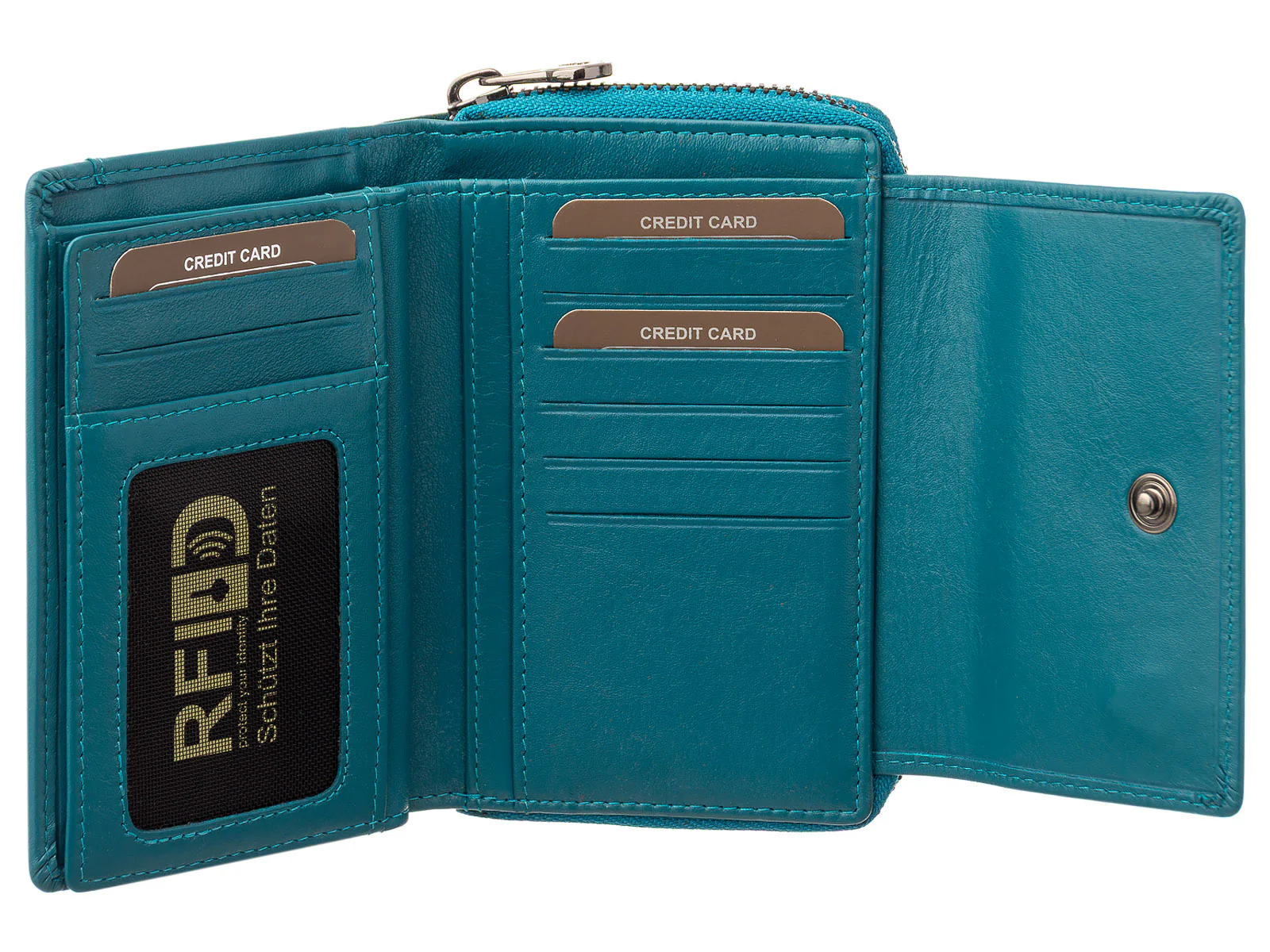 Greenwood Damen Geldbörse BAXX20 Nappa Leder mit RFID royalblue - Image 21