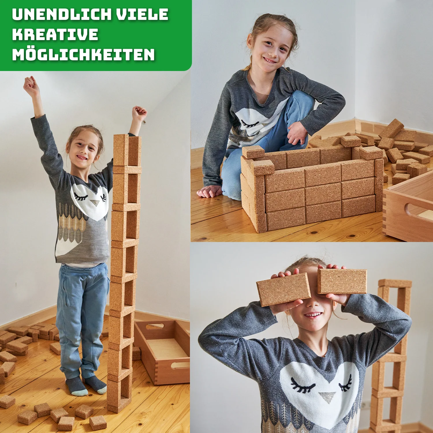 Großes Kork-Spielstein-Set mit Holzkiste KoBaKi - Image 2