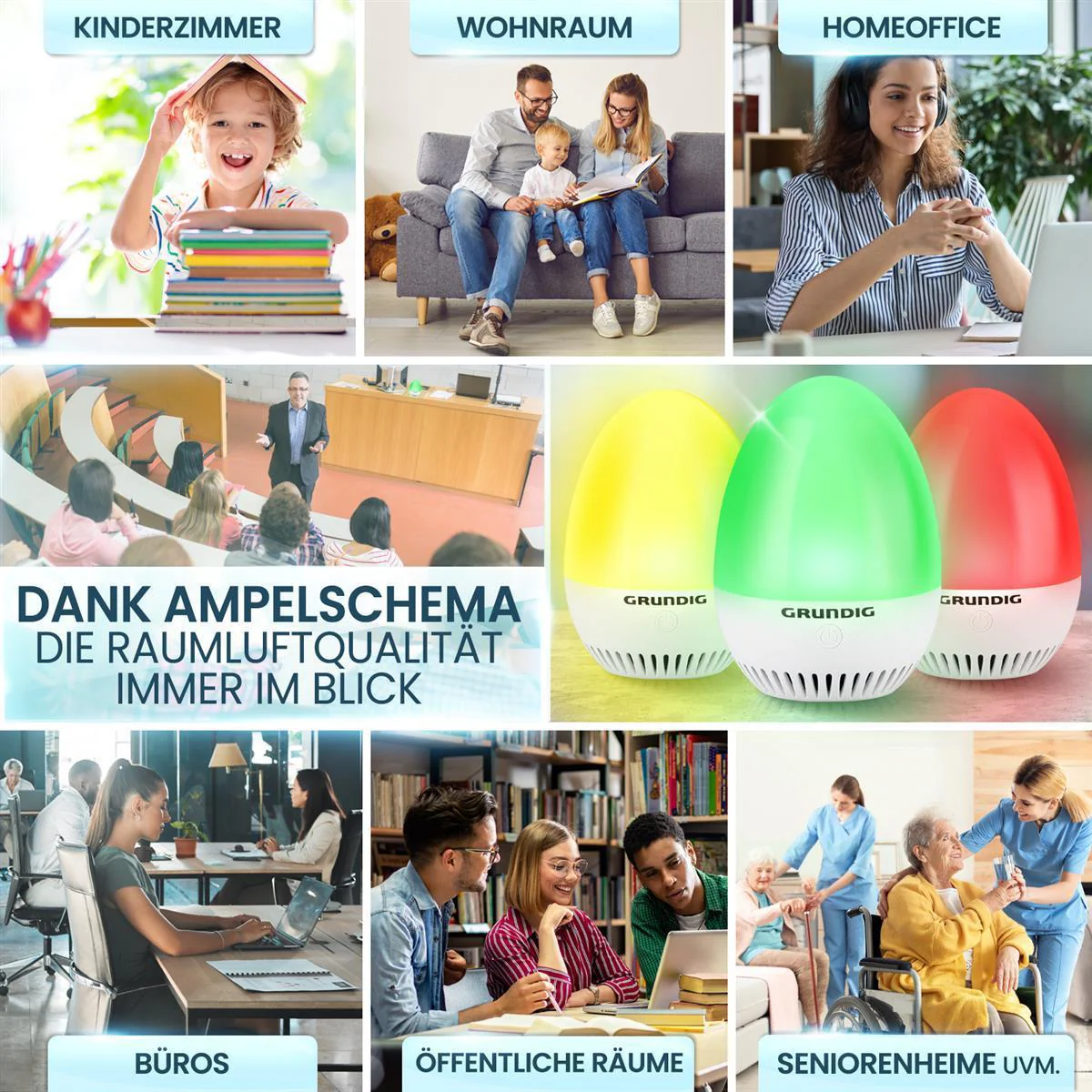 CO2 Messgerät Luftqualität Ampel - mobiles hochpräzises Messgerät GRUNDIG - Image 8