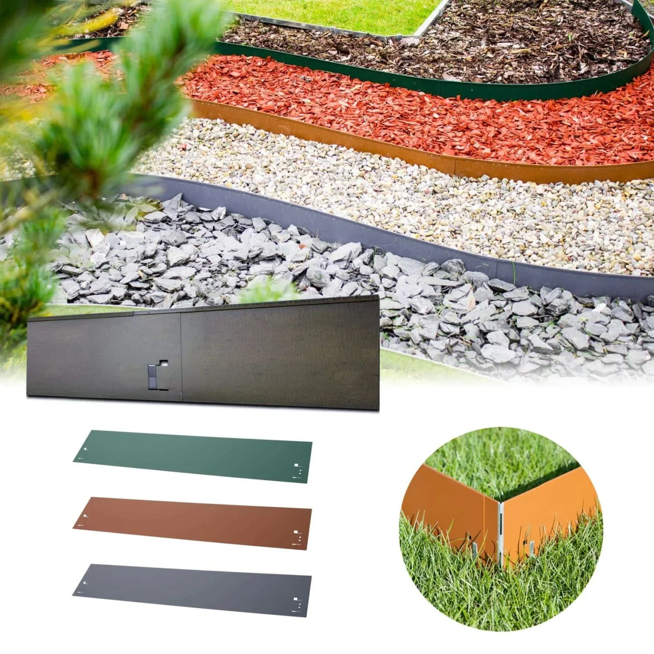 Grüne Rasenkanten aus Metall 13.5x120cm – Beeteinfassung & Beetumrandung - Image 7