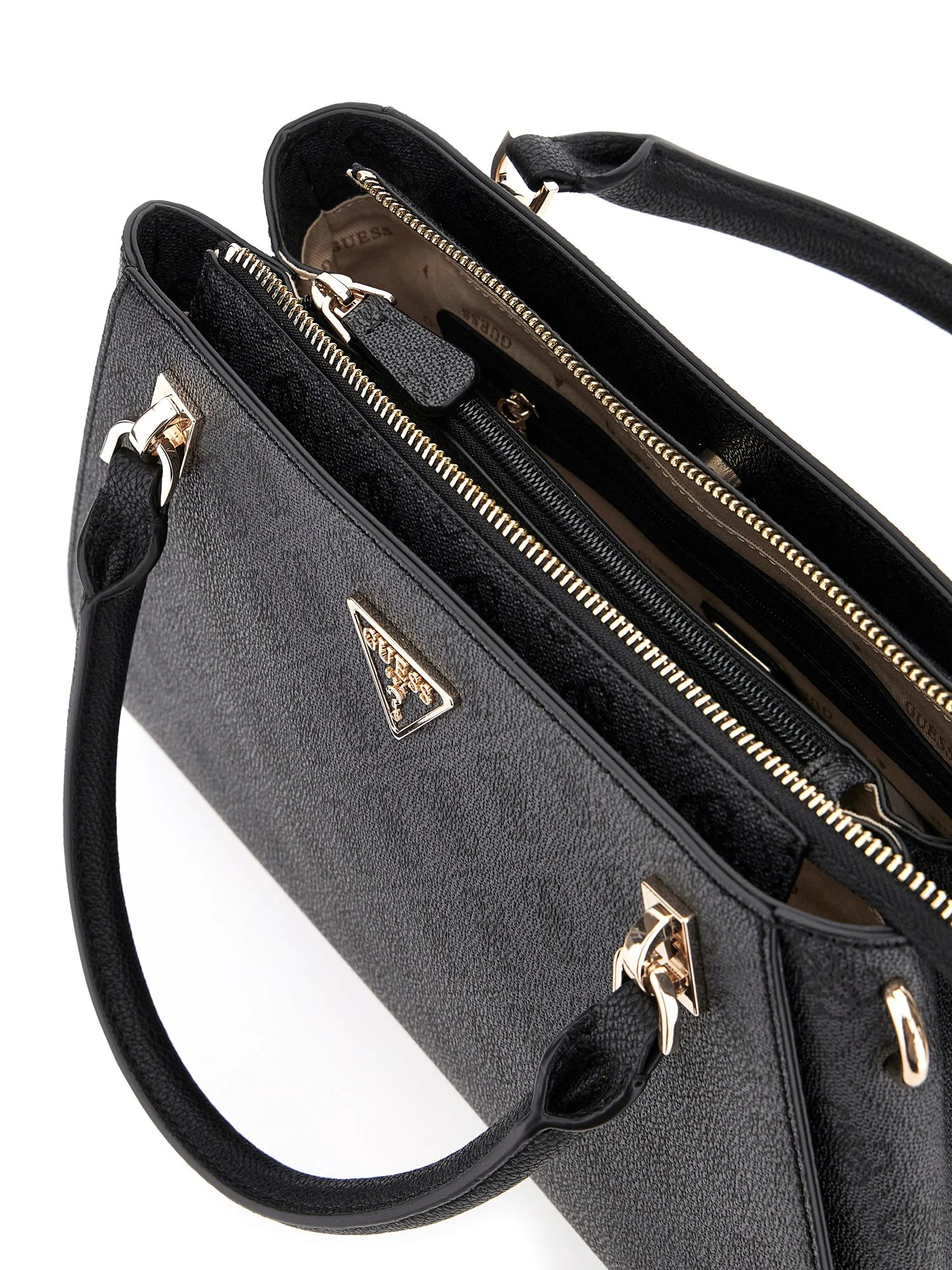 GUESS HWBG9672070 NOELLE II LUXURY SATCHEL Woman Schultertasche coal logo - Image 7