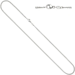 Halskette Kette 2-reihig 585 Gold Weißgold 42 cm Weißgoldkette Karabiner