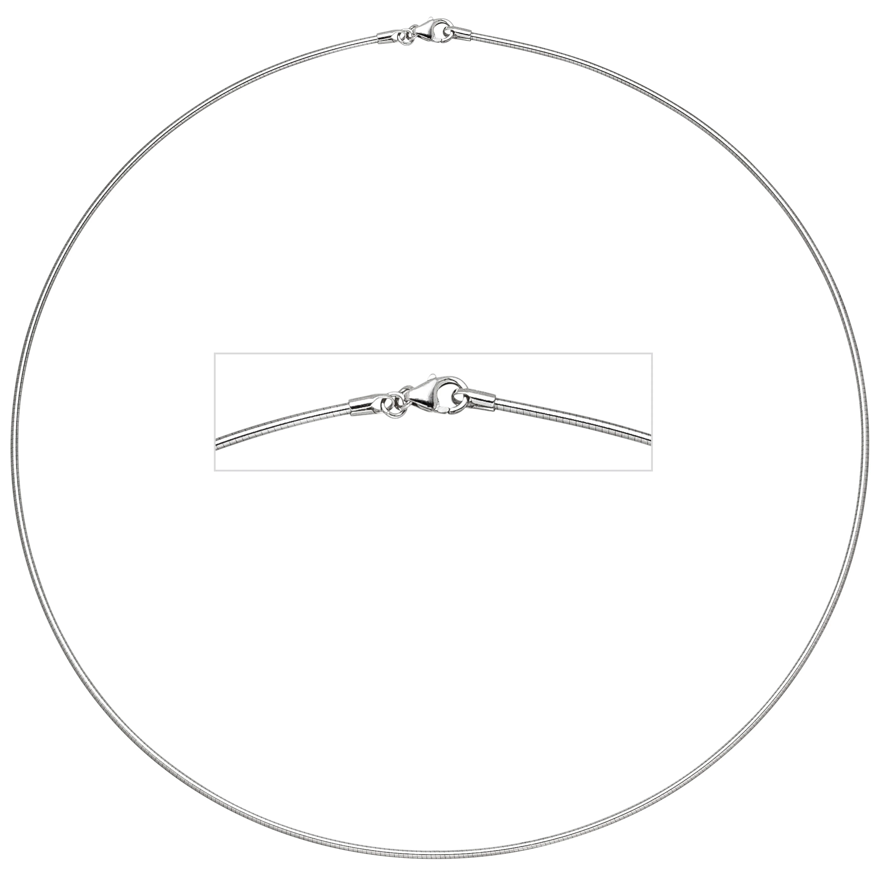 Halsreif 585 Weißgold 1,5 mm 50 cm Gold Kette Halskette Weißgoldhalsreif