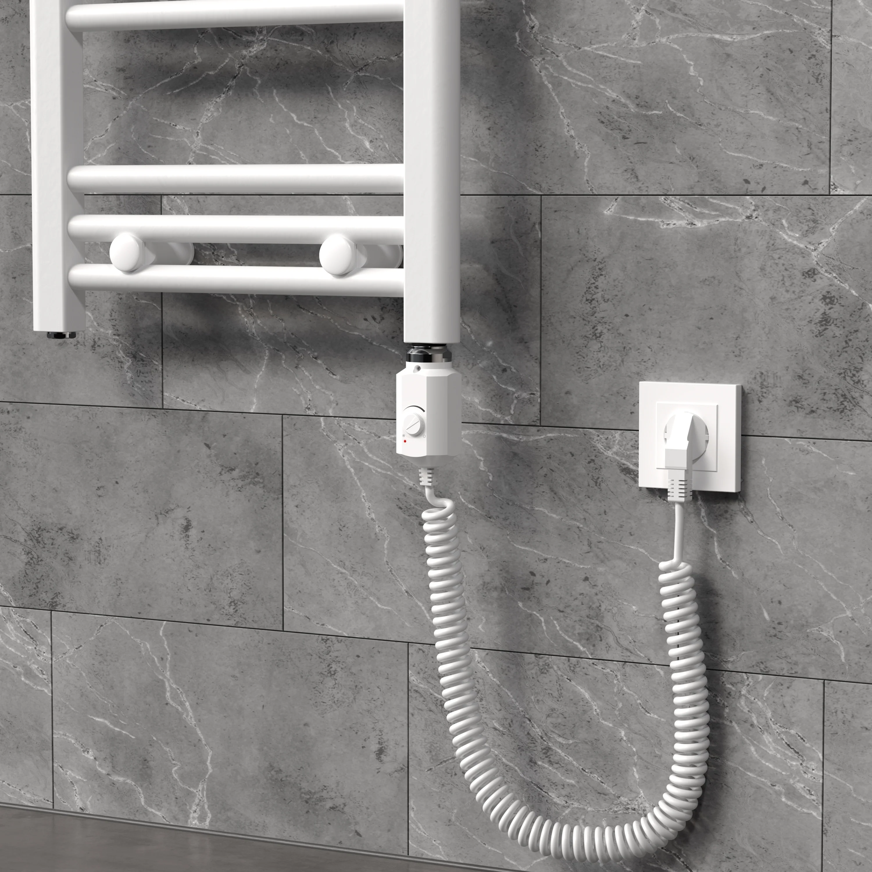 Heizstab 300W Chrom für Badheizkörper, Heizpatrone mit Thermostat für Heizkörper - Image 17