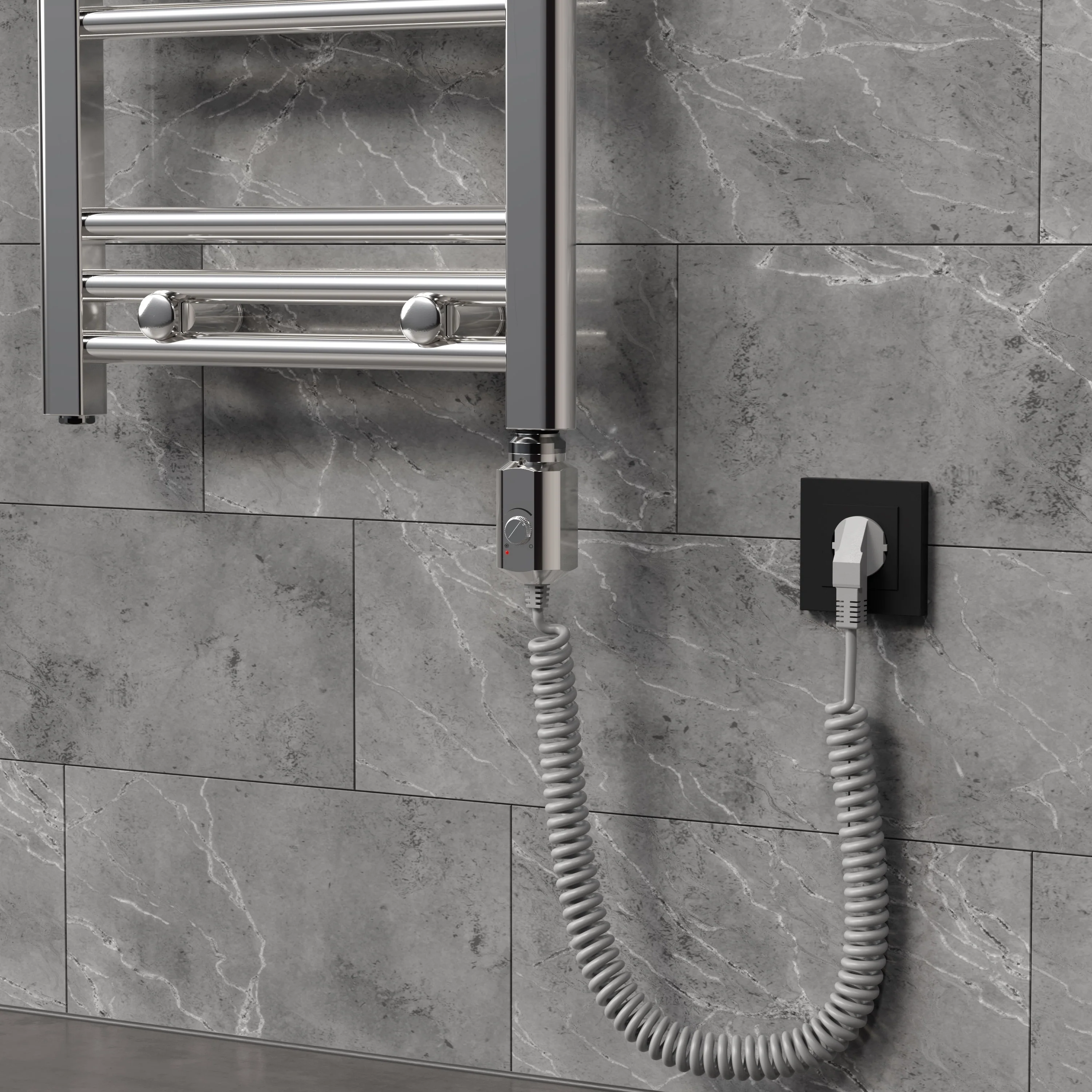 Heizstab 300W Chrom für Badheizkörper, Heizpatrone mit Thermostat für Heizkörper - Image 23