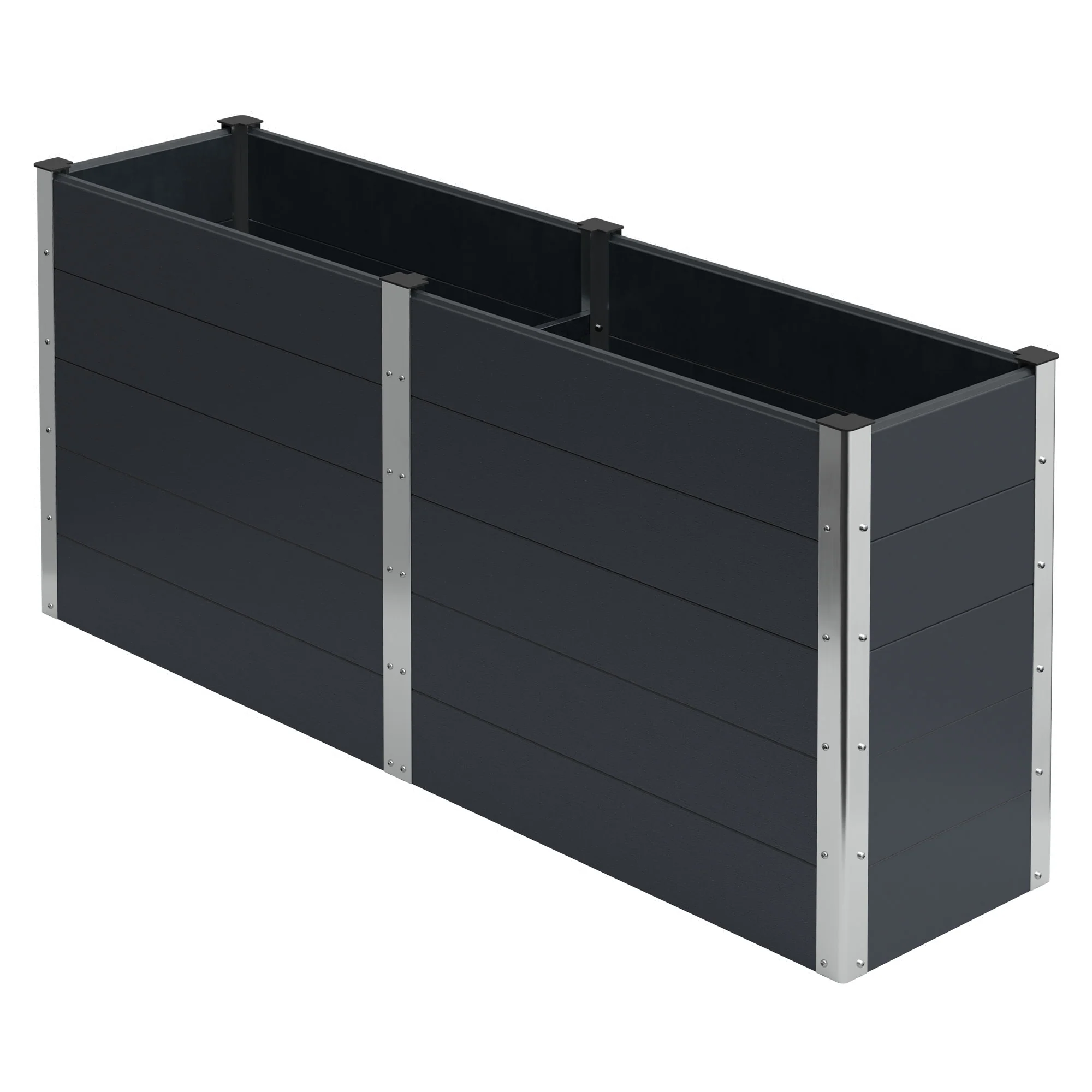 Hochbeet 200x50x91 cm Anthrazit aus WPC ML-Design