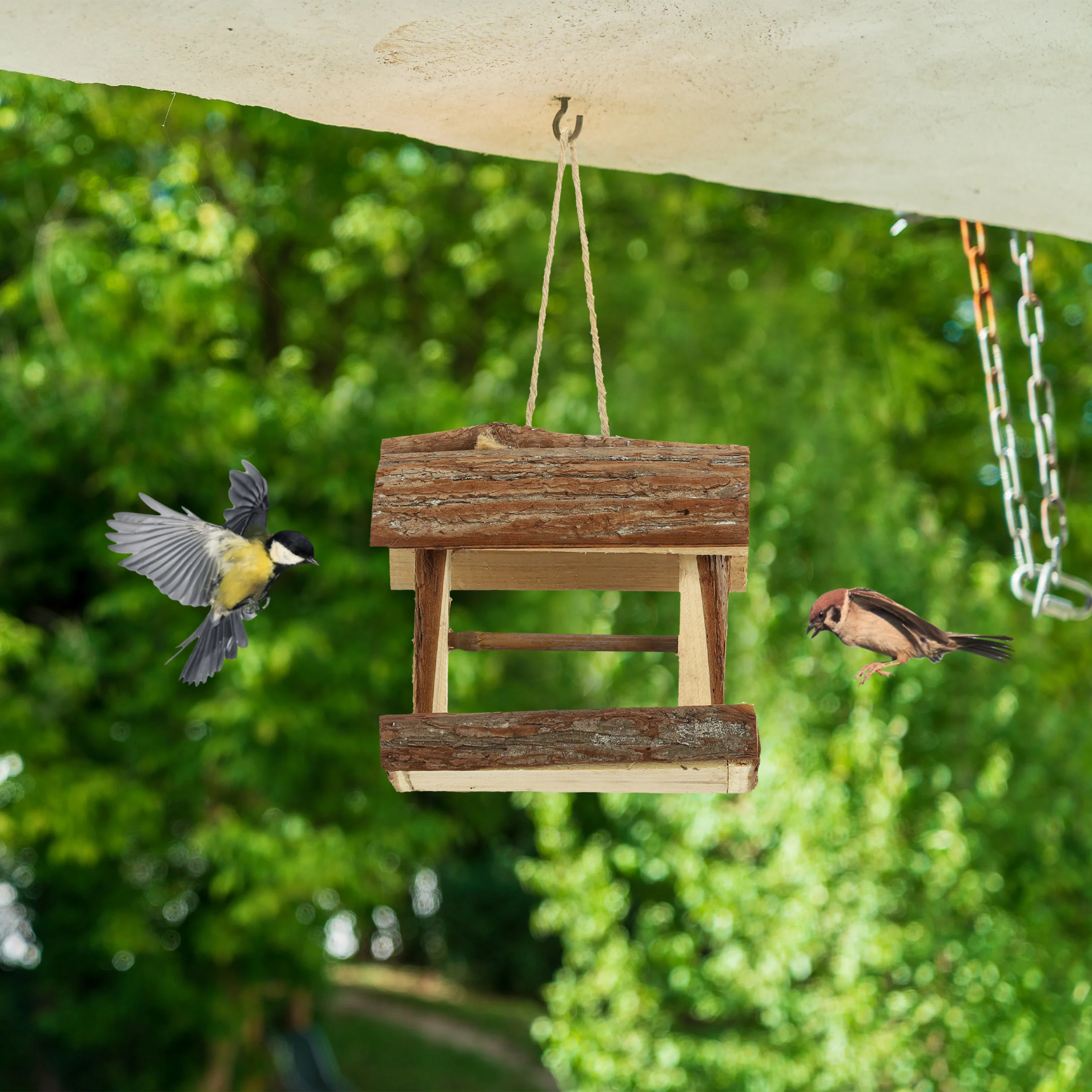 Holz Vogelfutterhaus zum Aufhängen - Image 2