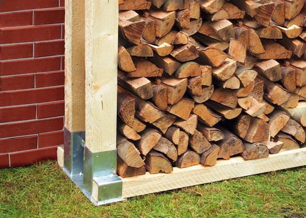 Holzstapelhalter für Kaminholz, feuerverzinkt - Image 3