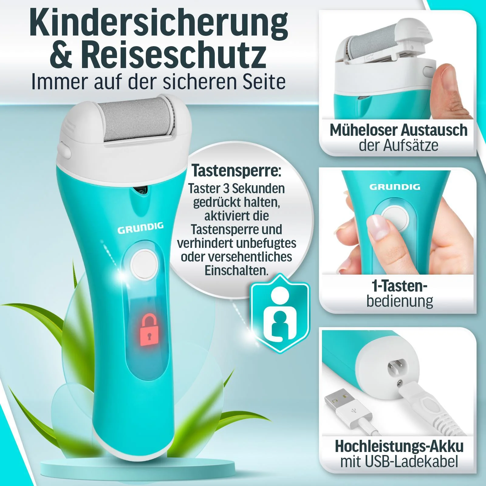 Hornhautentferner elektrisch Pediküre nass trocken Hornhaut entfernen Pro - Image 5