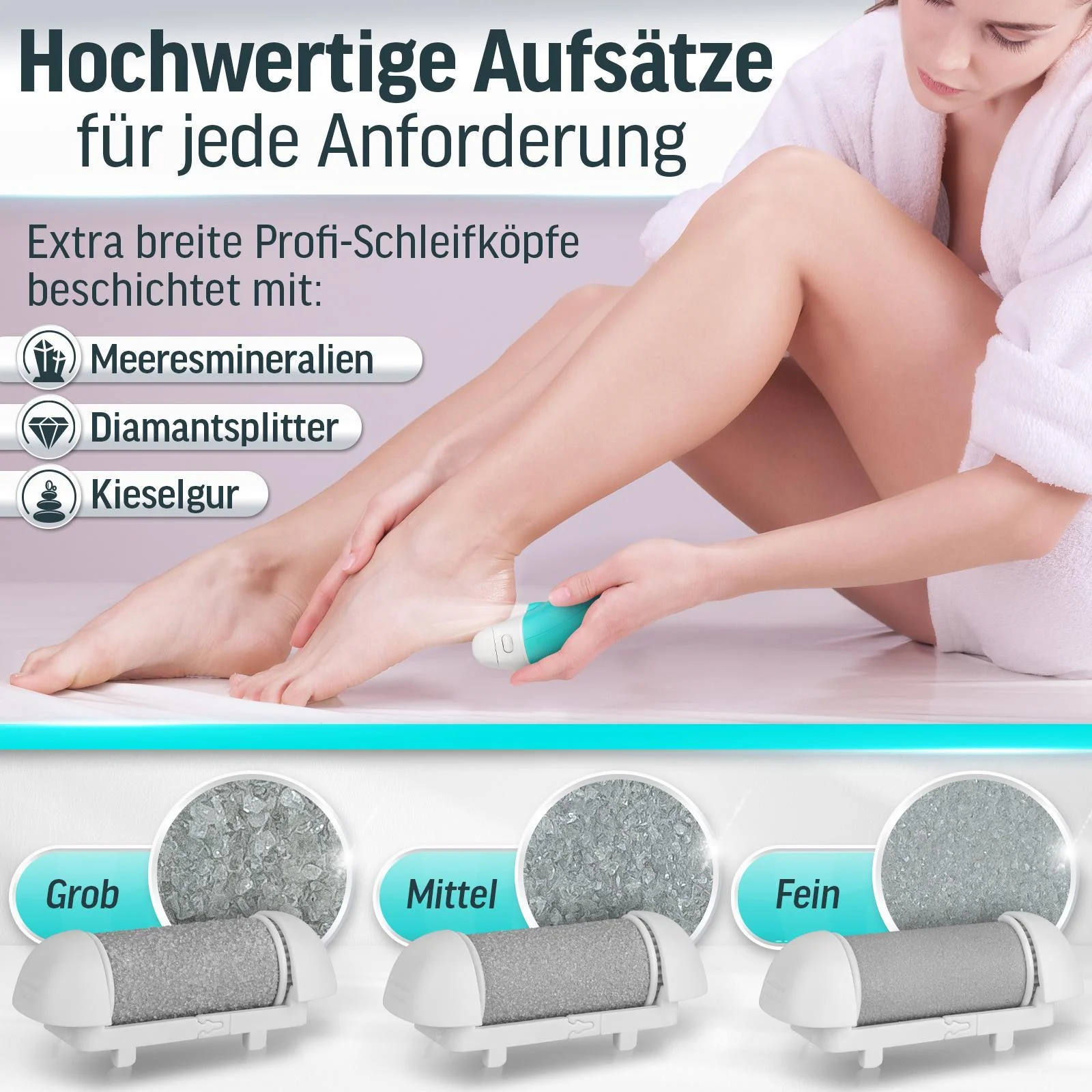 Hornhautentferner elektrisch Pediküre nass trocken Hornhaut entfernen Pro - Image 6