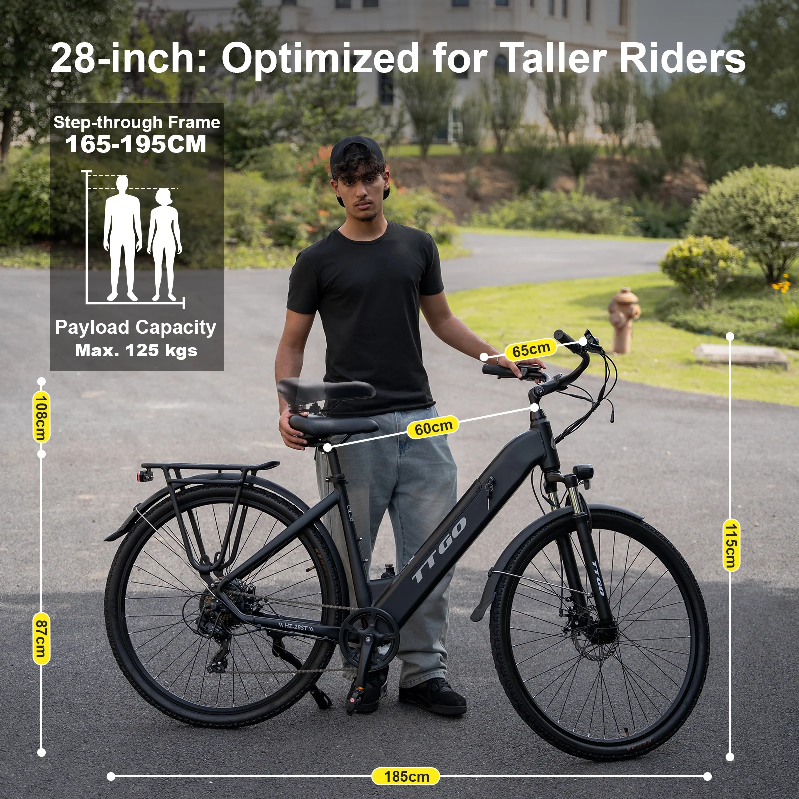 HZ-28ST 28" 350W Hinterradmotor 36V20Ah Akku 90-110km Reichweite Elektrofahrrad - Image 16