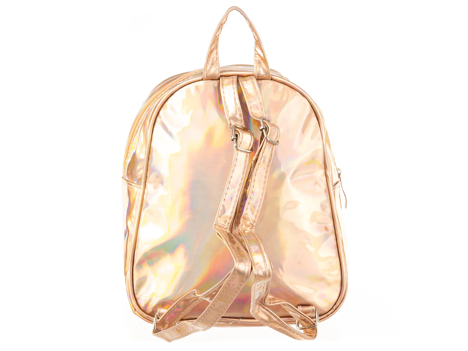 i-Brands 81208 trendiger Damen Mini-Rucksack Metallic Rosegold - Image 4