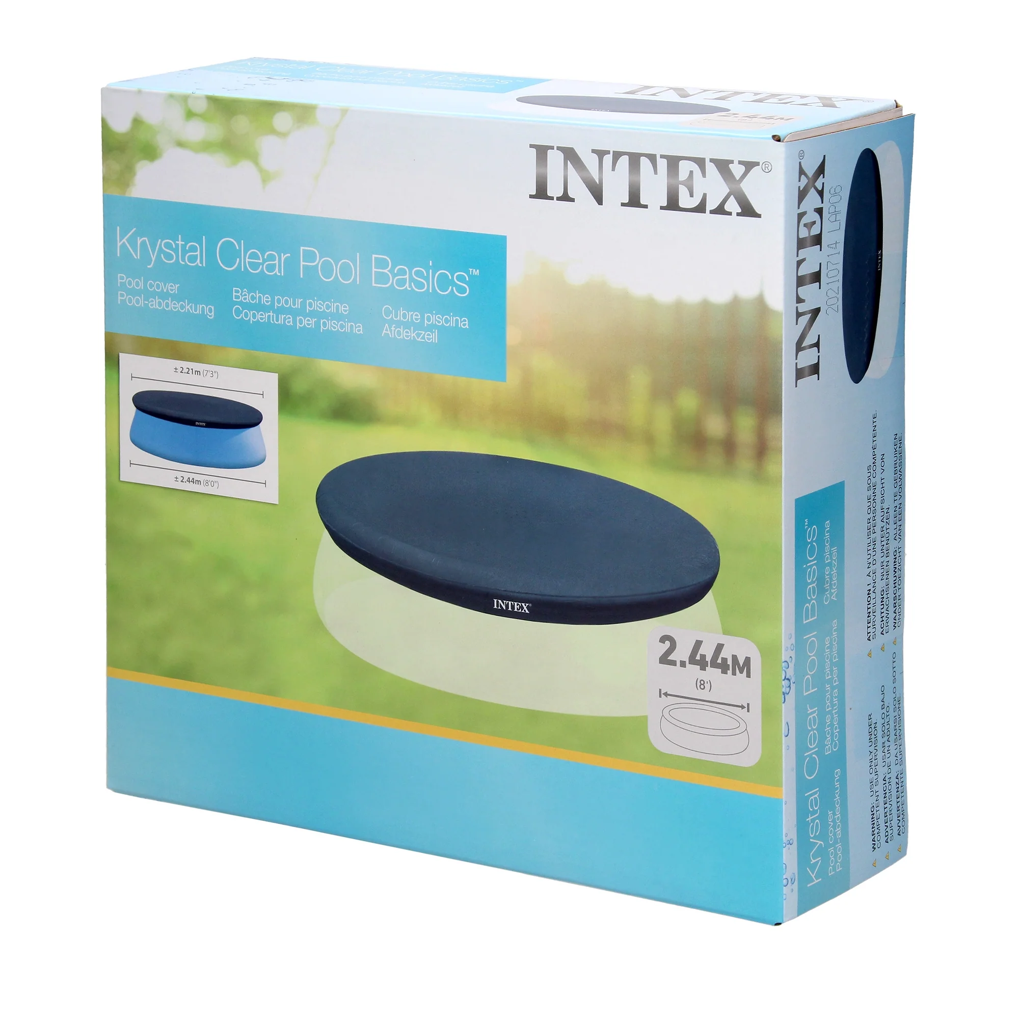 Intex Poolabdeckplane Ø 244 cm Dunkelblau - Image 2