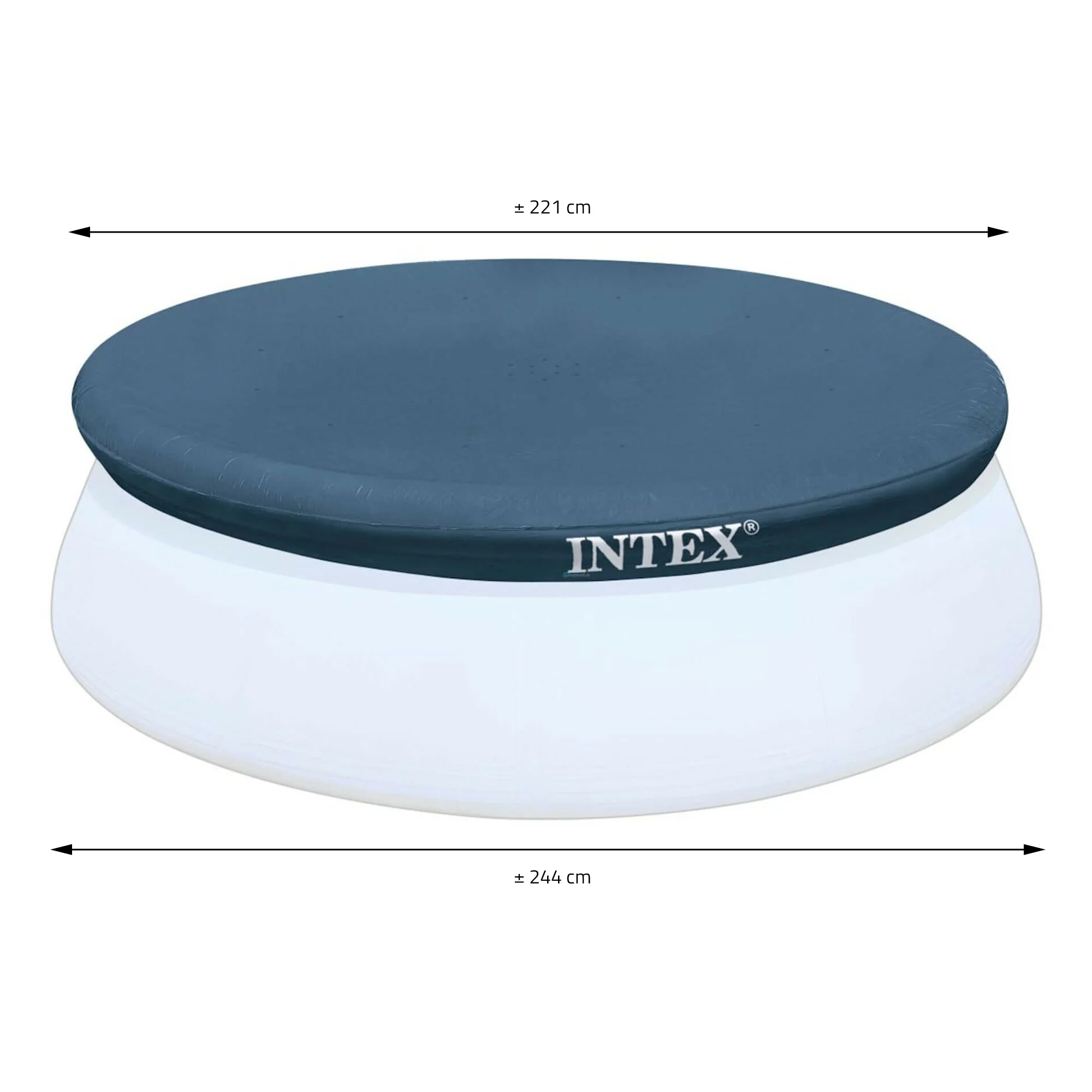 Intex Poolabdeckplane Ø 244 cm Dunkelblau - Image 3