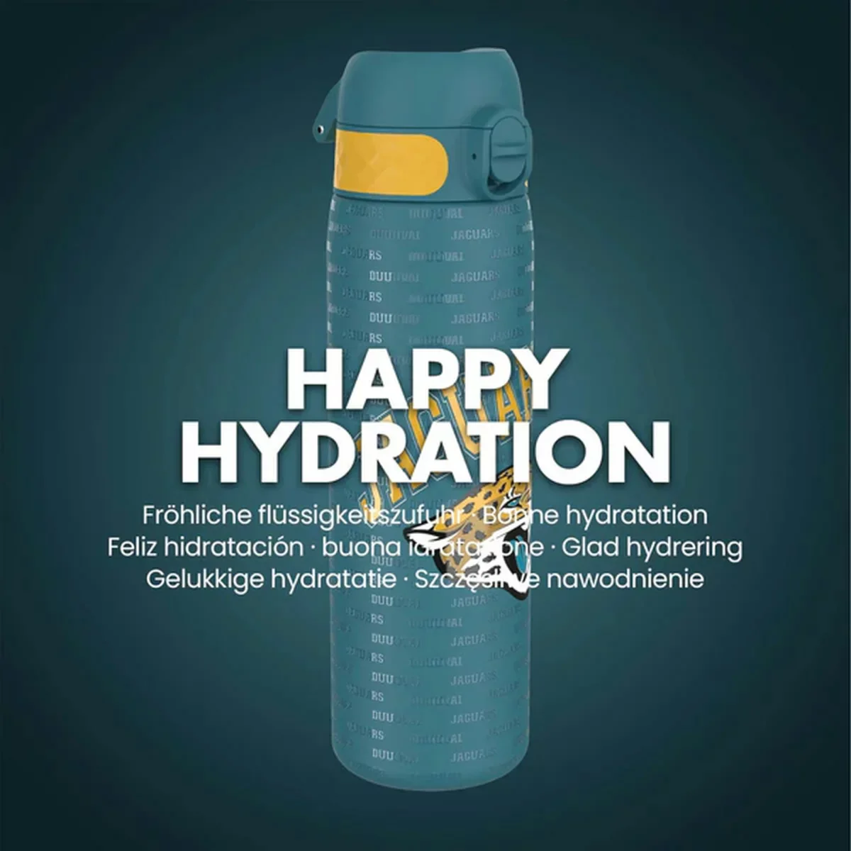 ION8 Jacksonville Jaguars NFL schmale auslaufsichere Wasserflasche, Edelstahl 600ml - Image 4
