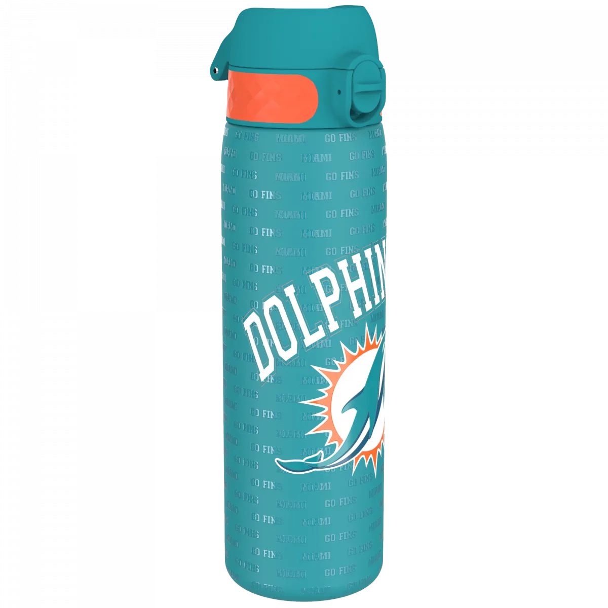 ION8 Miami Dolphins NFL schmale auslaufsichere Wasserflasche, Edelstahl 600ml