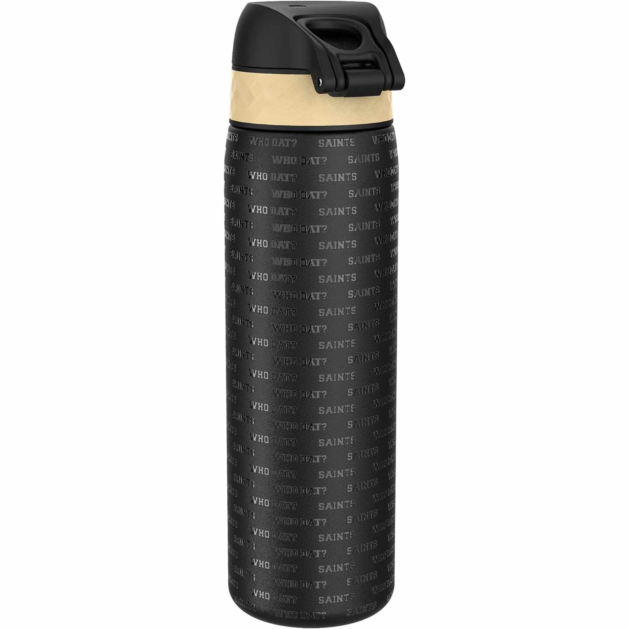 ION8 New Orleans Saints NFL schmale auslaufsichere Wasserflasche, Edelstahl 600ml - Image 2