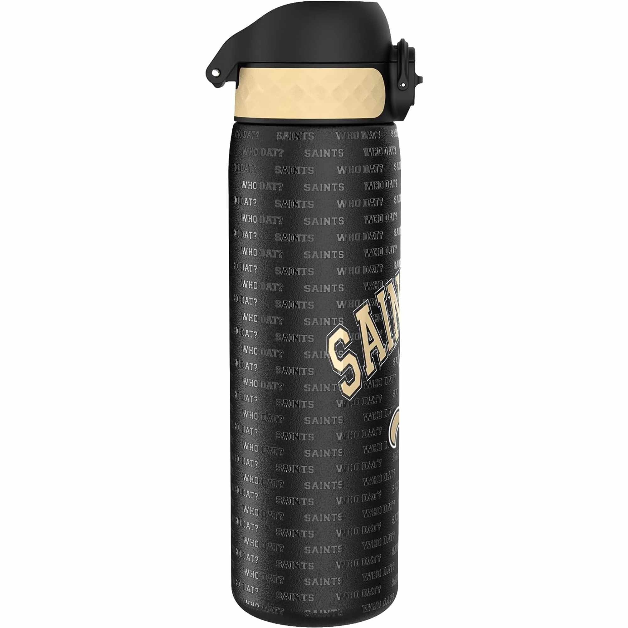 ION8 New Orleans Saints NFL schmale auslaufsichere Wasserflasche, Edelstahl 600ml - Image 4