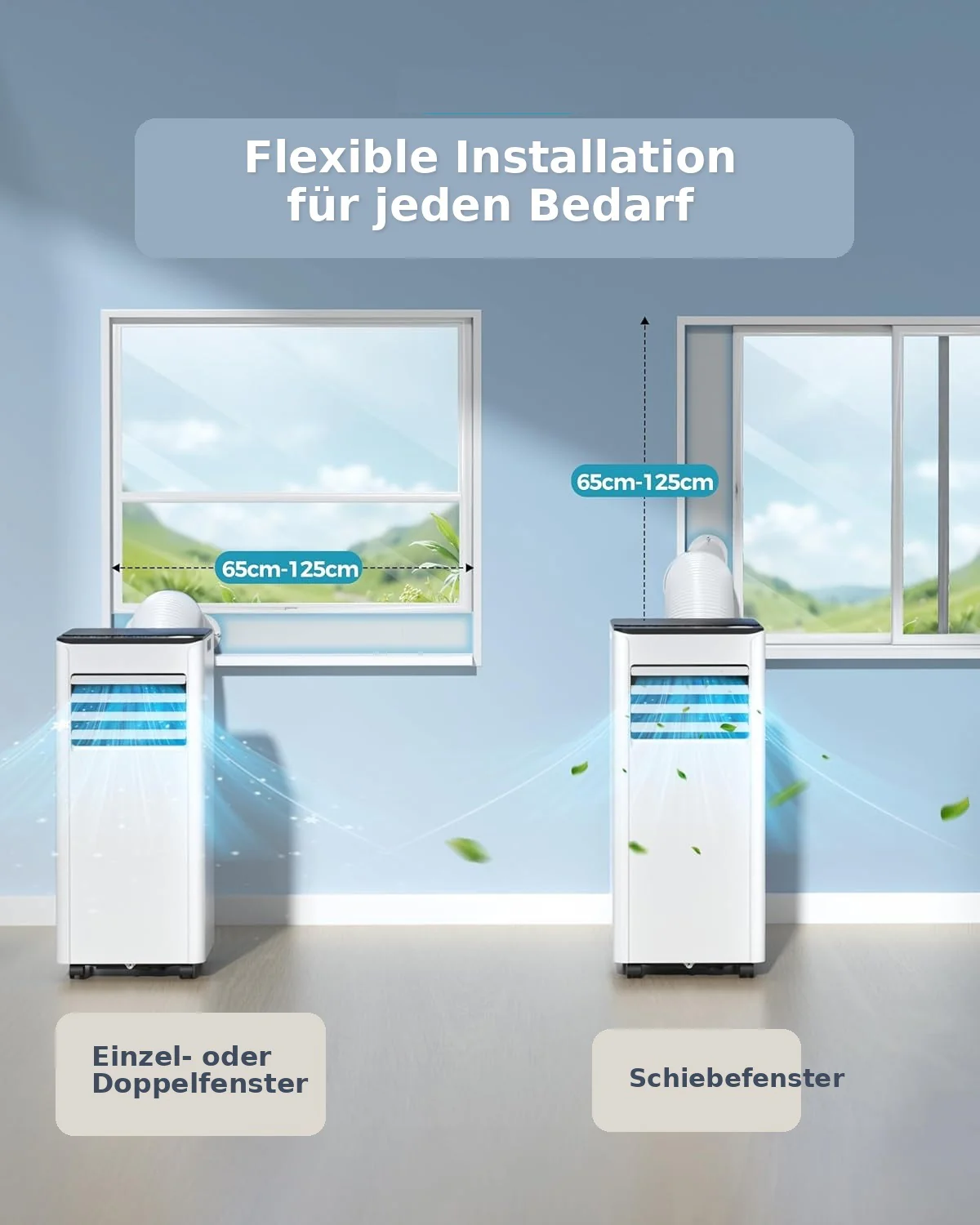 JUNG AIR TV03 mobiles Klimagerät mit Fernbedienung, 2KW-7000BTU, Klimaanlage mobil - Image 4