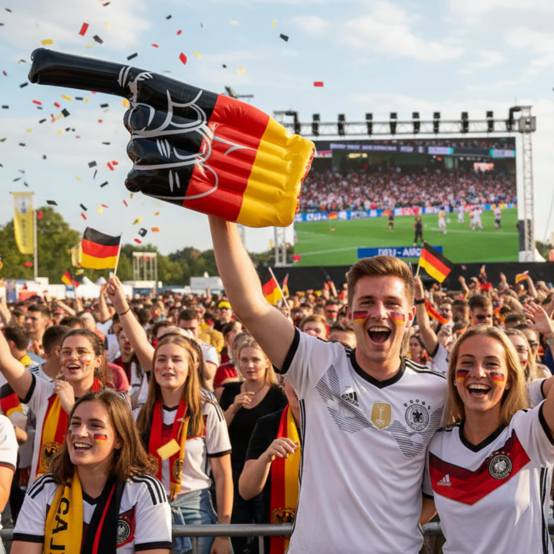 JUNG aufblasbare Hand Deutschland Fan Fußball WM 2026 Weltmeisterschaft Fahne Flagge Fanartikel - Image 4