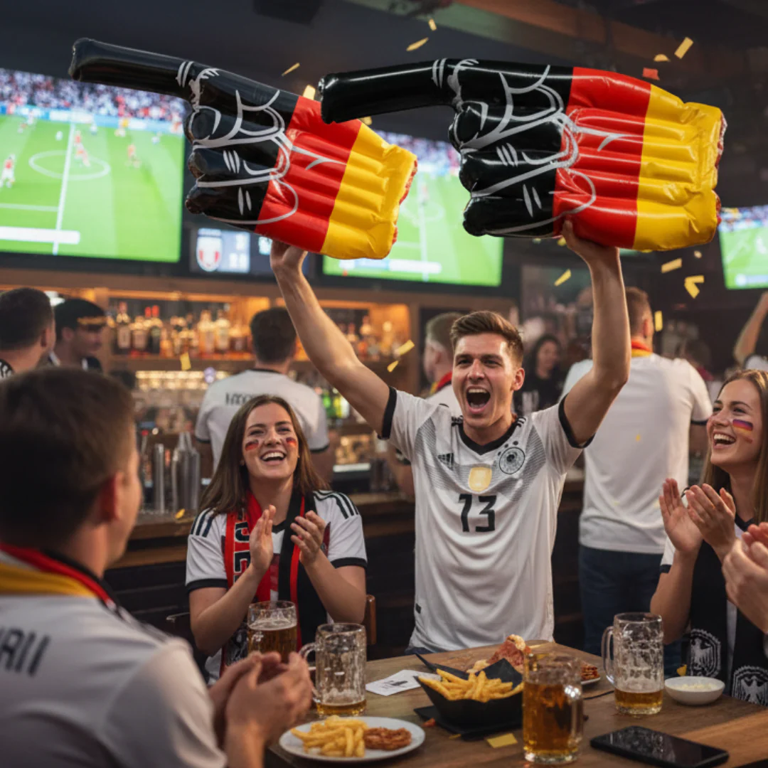 JUNG aufblasbare Hand Deutschland Fan Fußball WM 2026 Weltmeisterschaft Fahne Flagge Fanartikel - Image 5
