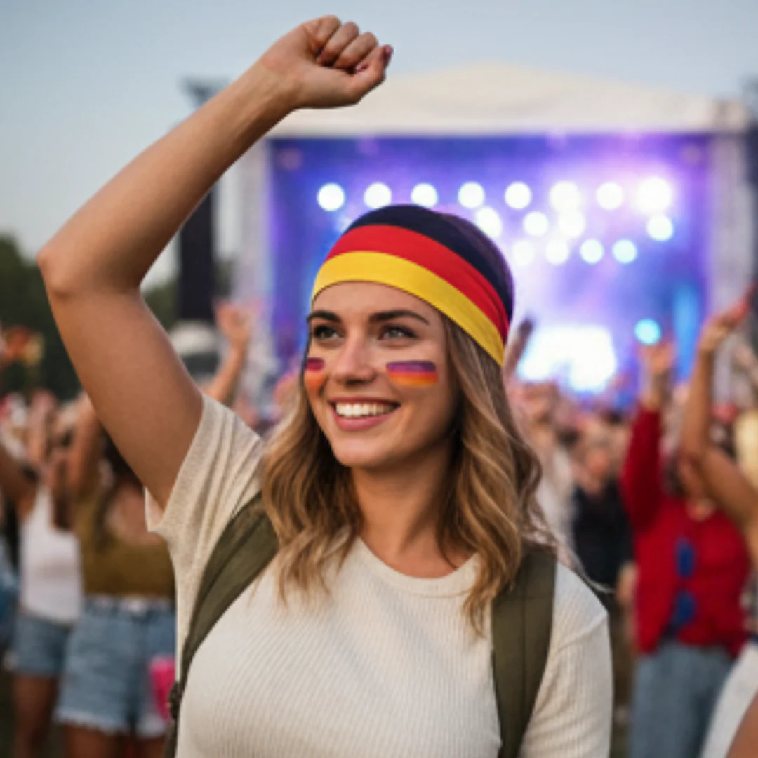 JUNG Bandana Deutschland Fan Fußball WM 2026 Weltmeisterschaft Fahne Flagge Fanartikel Kopftuch - Image 4