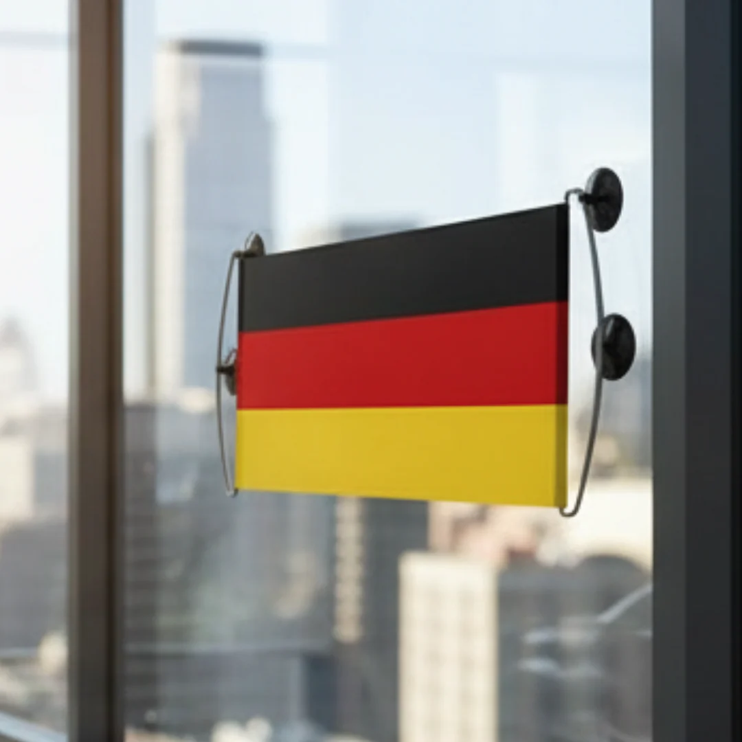 JUNG Banner 38x8 cm Saugnapf Deutschland Fanartikel Fußball WM 2026 Schwarz Rot Gold Autozubehör - Image 3