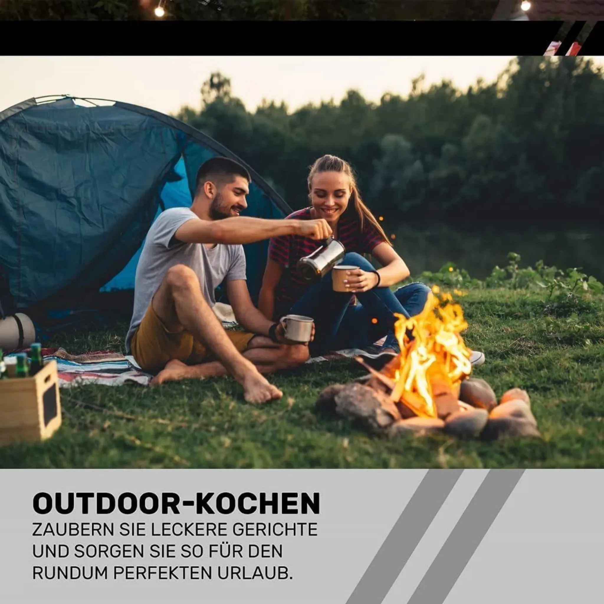 JUNG Camping Gaskocher + 4 Butangas Kartuschen Notfallkocher Mobiler Kocher Mobi Campingkocher - Image 8