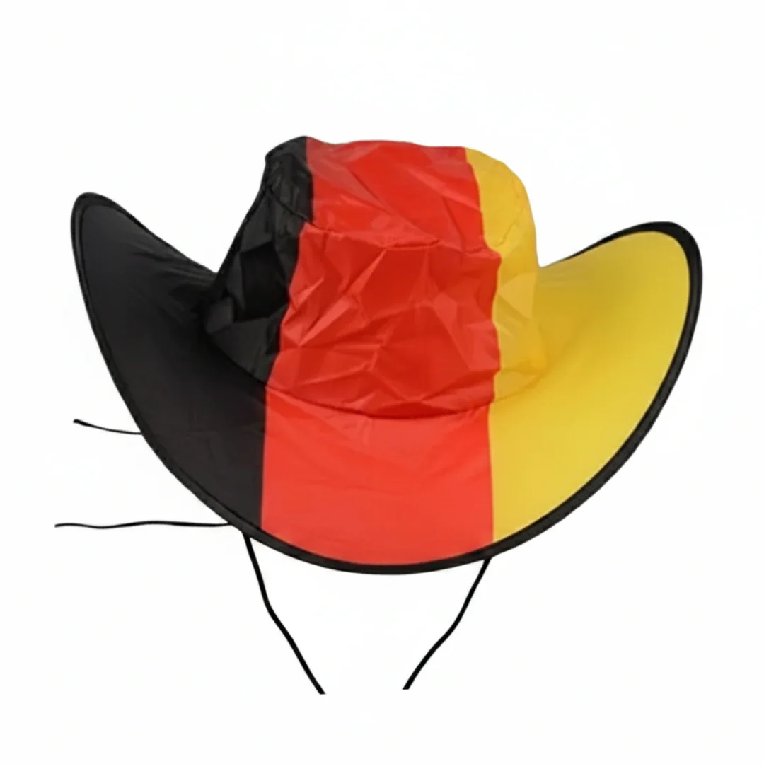 JUNG Cowboy Hut Deutschland Fan Faltbar Fahne WM 2026 Fußball Mütze Fanartikel Weltmeisterschaft